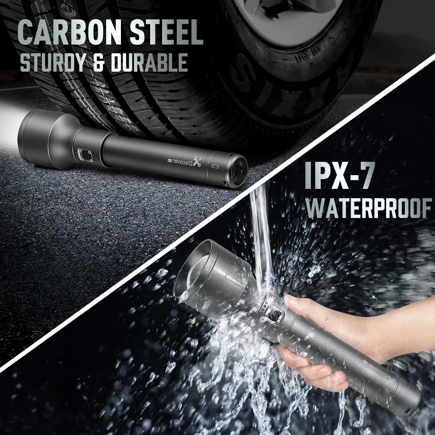 MIAOKE 250,000 Flashlights High Lumens, IPX7 & Zoomable XHP-90 Led Super Bright Rechargeable Flashlight with 3 Lighting Modes for Home, Hunting, Camping, Emergencies-Best for Man-Discoverpro image number 3