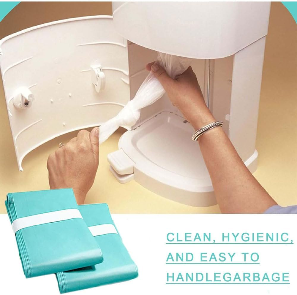 6-Pack Diaper Pail Liner Refills, Compatible with Slim Model Nappy Bin, Disposable Diaper Disposal Bags, Continuous Liner for Odor Control &ndash; Green image number 5