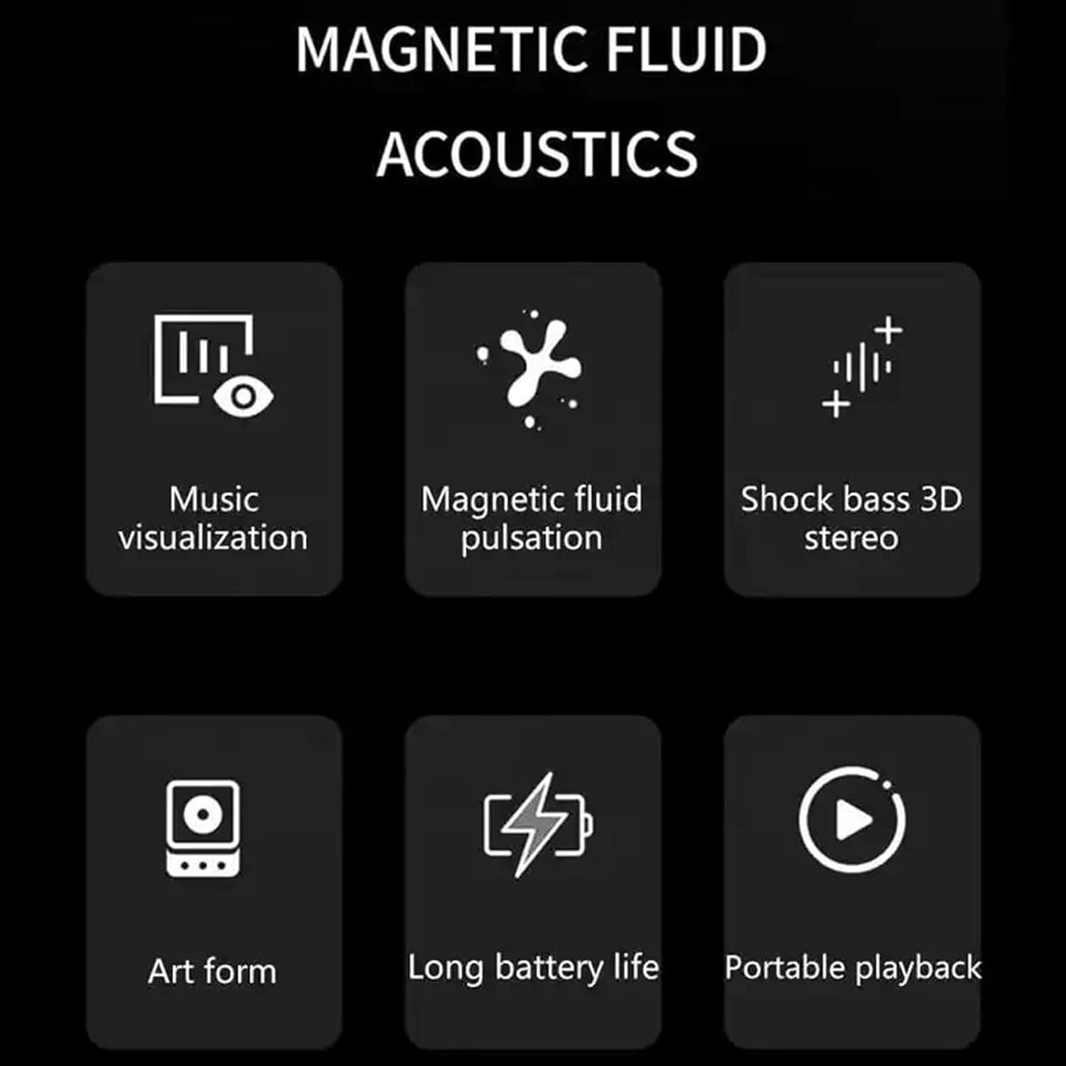 Color Magnetic Fluid Bluetooth Speaker, Portable Theater Audio Music Pickup，360&deg; Surround Sound Home with Subwoofer, Dancing Ferrofluid with Music Rhythm, for Home Tv Computer Office Desktop Decor image number 1