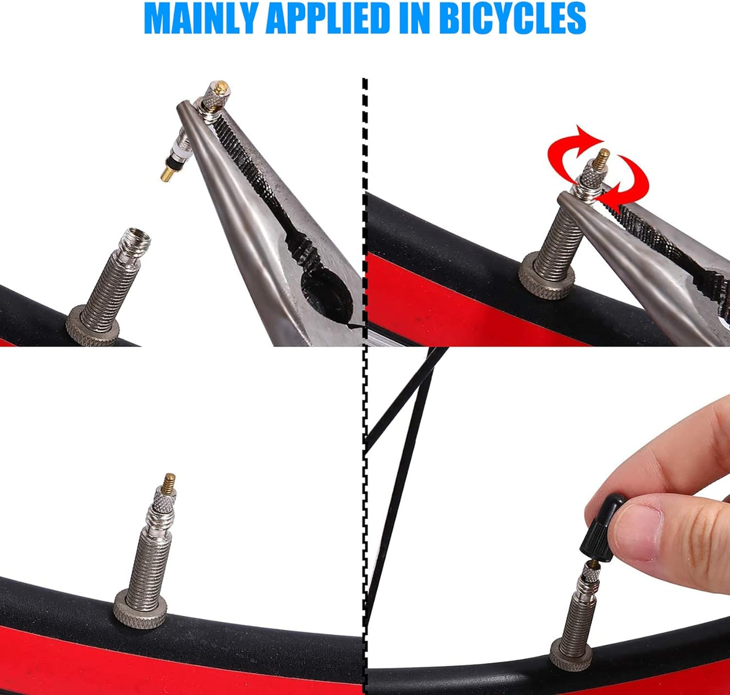 Tunghey Presta Valve Cores Brass Tubeless Cores Kit Bike Replacement for Road and MTB Bike Tubeless Presta Valve Stem, Stan'S, Vittoria, Continental, Kenda and More image number 6