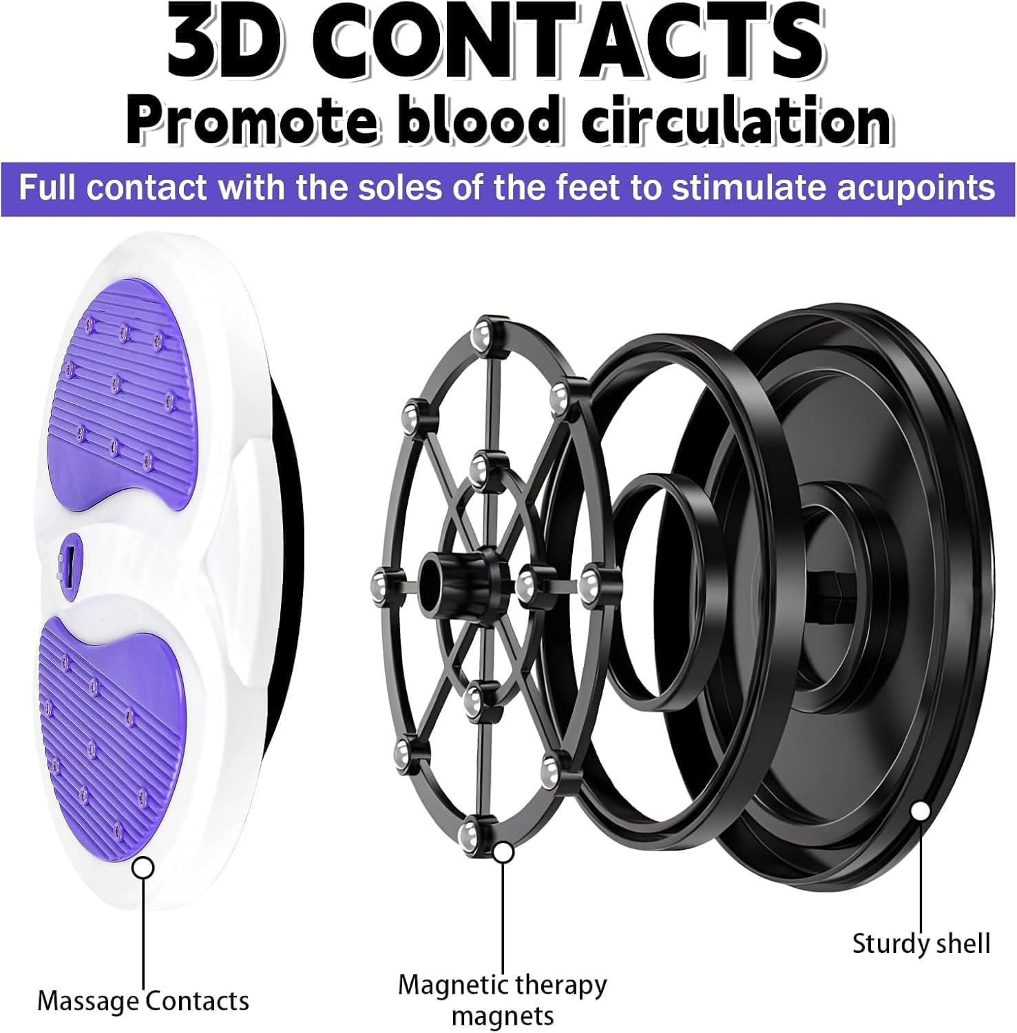 Waist Twisting Disc, Adjustable with Handles, Foot Sole Massage & Magnet Calculator Waist Slimming Balance Rotating Disc, Abs Core Twister, for Slimming Waist, Hips and Thighs image number 6