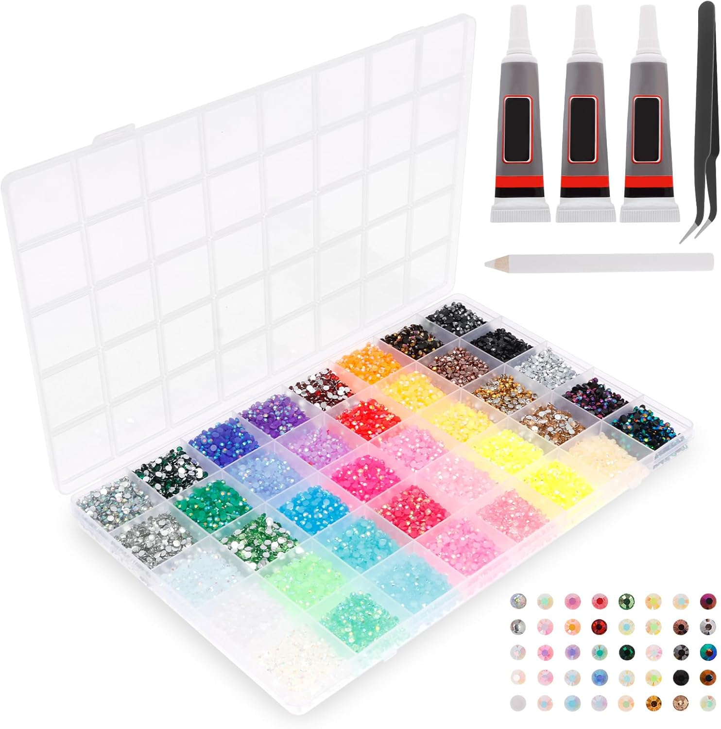 XXLAUBBD Resin Jelly Rhinestone Set Nail Art Rhinestone Fade Resistant Easy to Adhere Flatback Varied Shape Jelly Gem for Clothing Nail image number 6