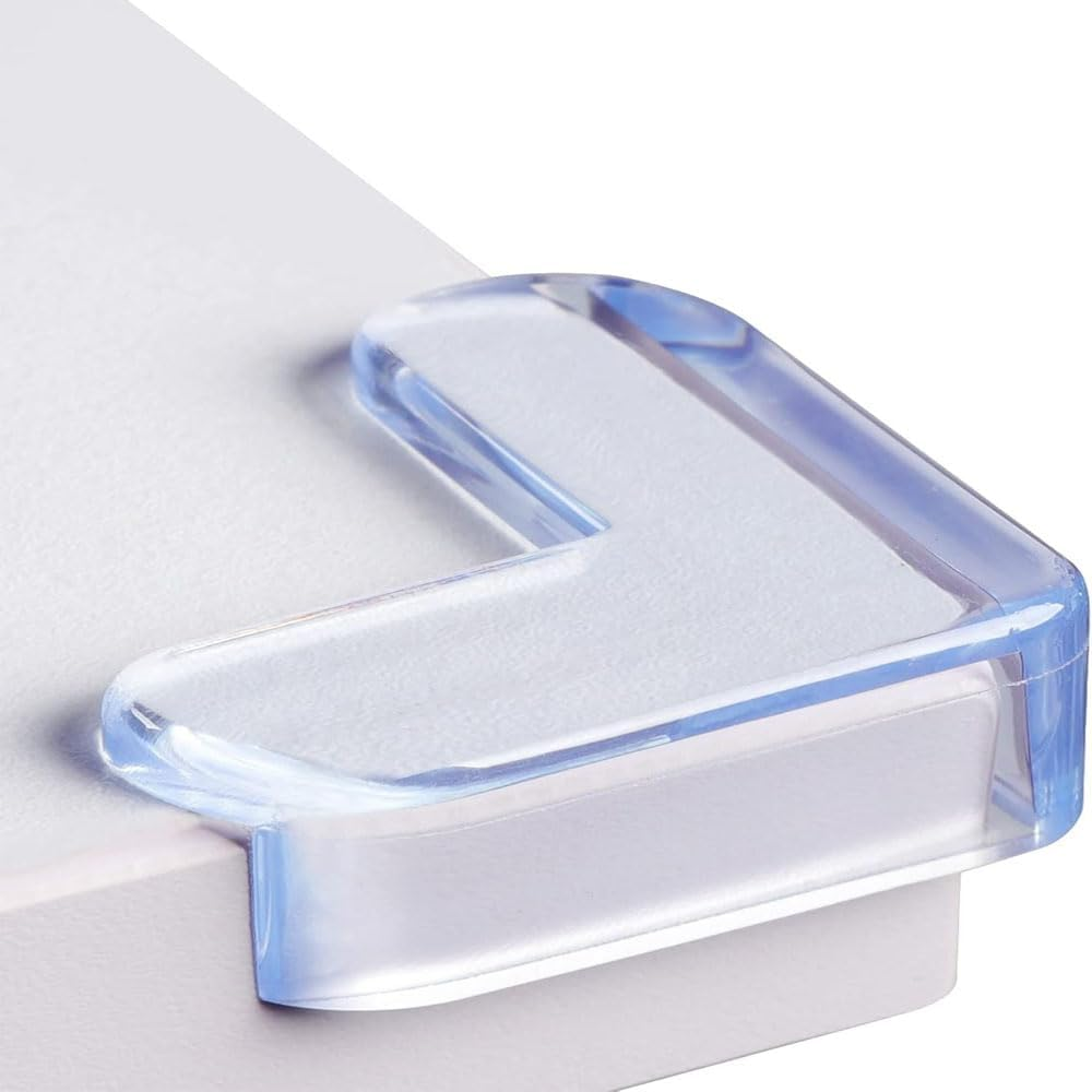 12 Pack Clear Furniture Corner Guards for Baby Proofing, L Shaped Edge Safety Bumpers for Table Edges ANG Sharp Corners, Soft Transparent Baby Safety Protectors