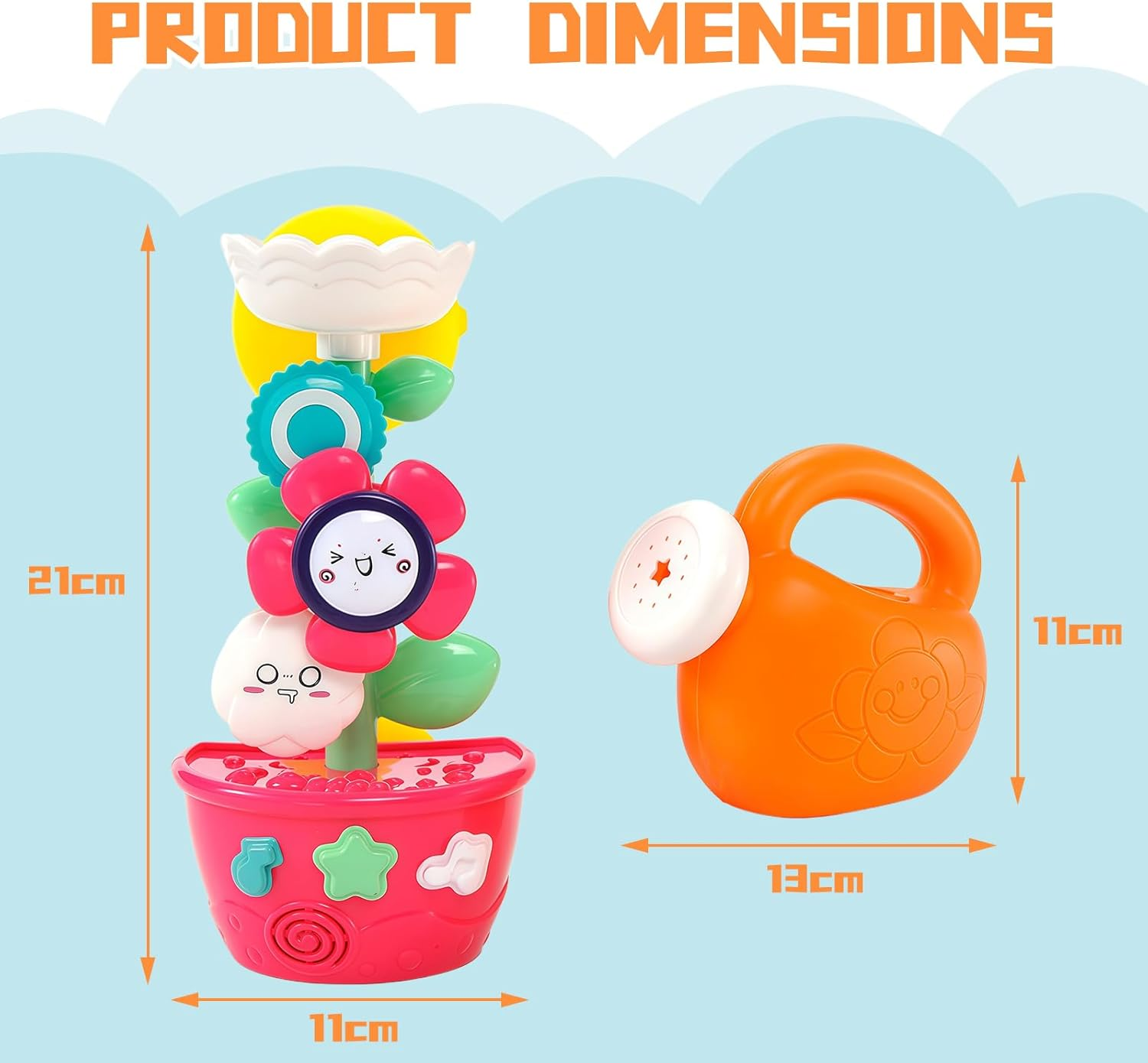 Baby Bath Toys - Sun Shower Spinner for Toddlers 1-3 ,Toddler Bathtub Suction Water Spinner Gear,Safe, Colorful & Interactive Bathtub Toys for Boys Girls image number 5