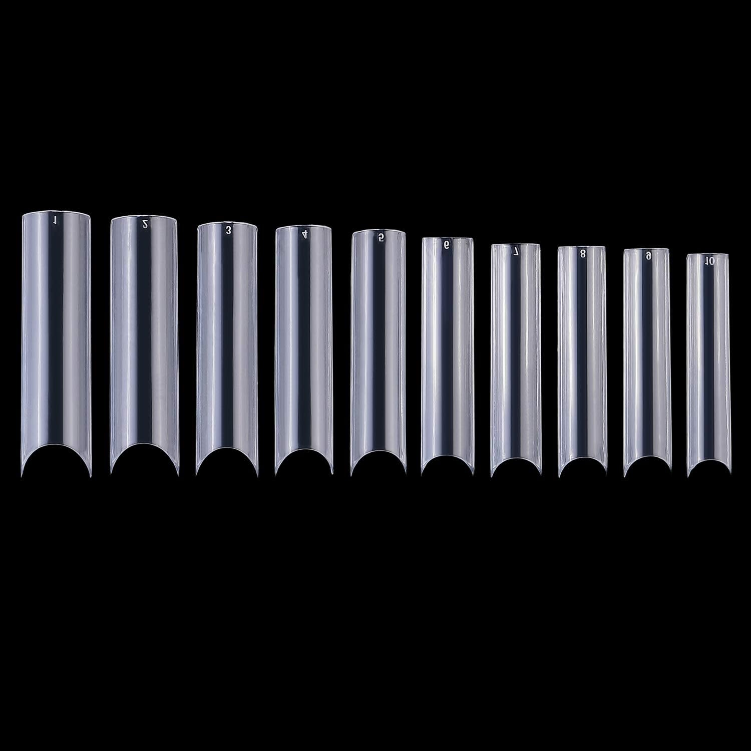 500Pcs XL Lengthen Fake Nails Premium Square Clear Tips Nail Art C Tips French Acrylic Long C Curve False Nails for Gel Polish (Clear XL Long) image number 4