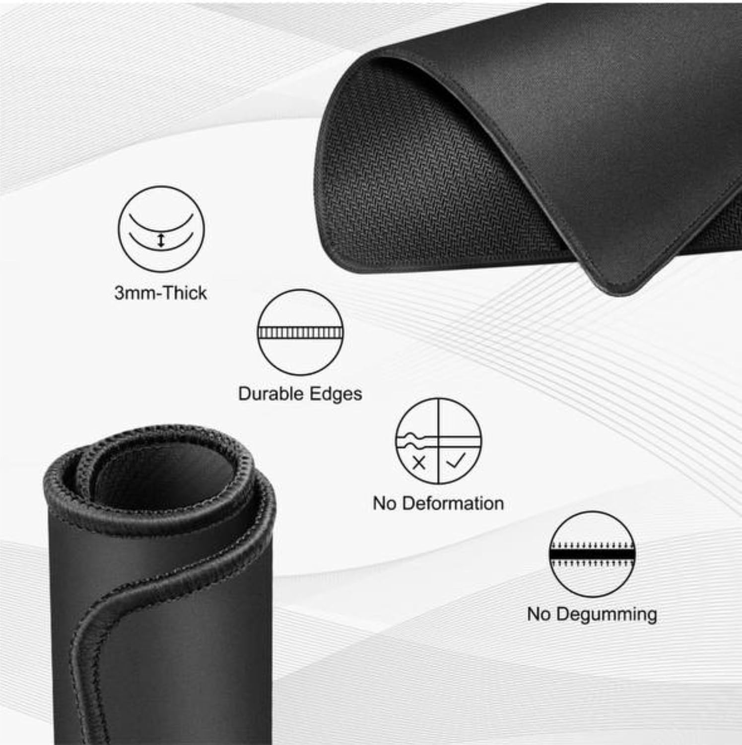 Phoenix XXL Mouse Pad - Large Rubber Base Desk Mat for Gaming, Non-Slip, Smooth Surface with Stitched Edges, Waterproof Laptop Mat for Office Use (900 X 400 X 3Mm) image number 3