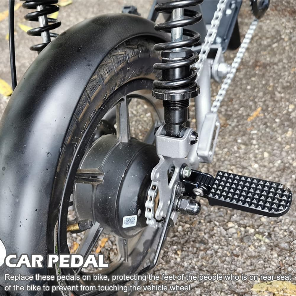 1 Pair Bike Rear Pedals, Mini Folding Bicycle Pegs, Aluminium Alloy Non-Slip Bicycle Footrests, Quick Release Foot Plates Pedals, Rear Seat Footrest Pedal for Mountain Bikes E-Bike image number 3