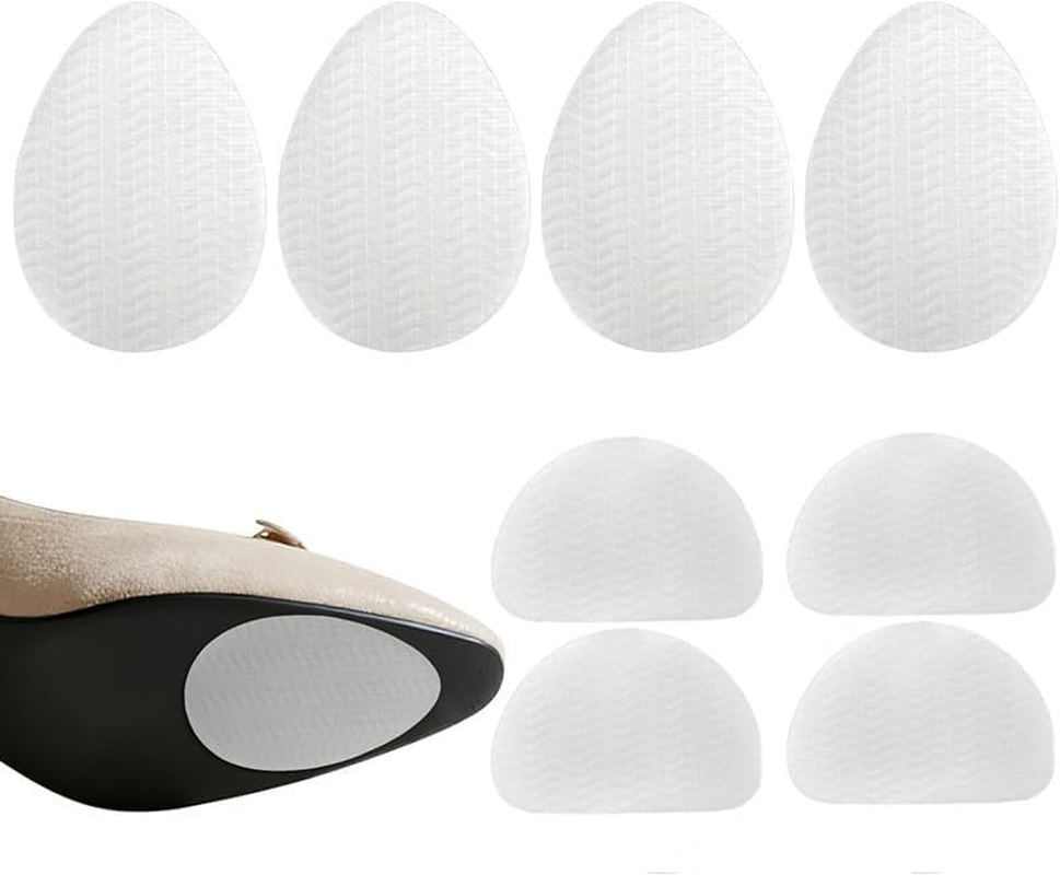 Non-Slip Shoes Pad Adhesive Shoe Sole Protectors, 8Pcs Non-Slip Shoes Pad Sole Protectors High Heels Anti-Slip Shoe Grips,Non-Skid Shoe Pads Self-Adhesive Shoe Grips anti Slip Shoe Pads