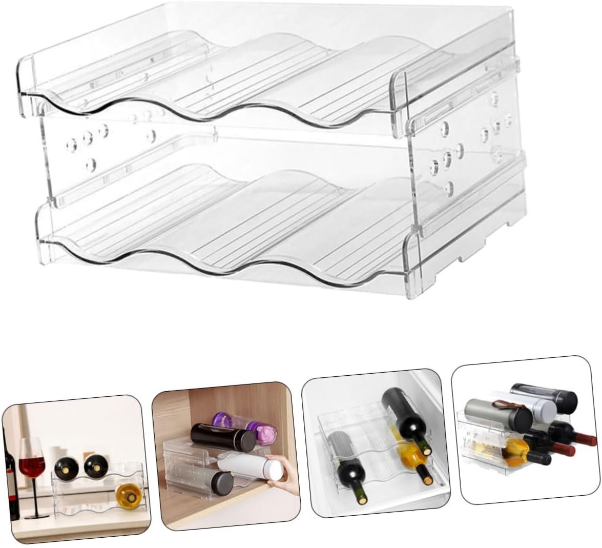 Mikinona Water Bottle Shelf Rack Wine Organizer Wine Storage Rack Stackable Easy to Assemble for Home and Bar image number 5