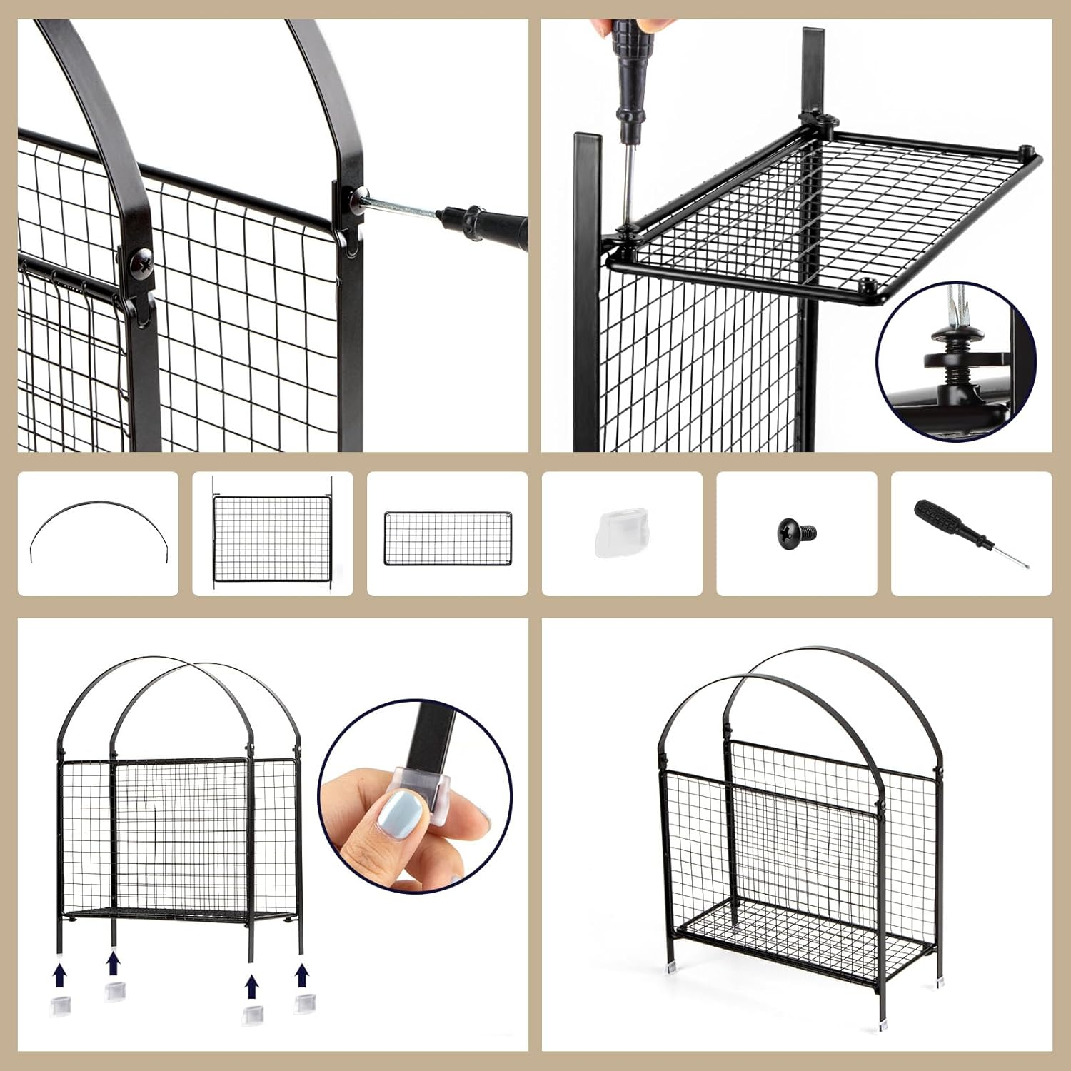 PUERSI Freestanding Magazine Rack &ndash; Modern Touch Handbag Design, Magazine Organizer Metal Holder for Newspaper, Books, Vinyl Record (Black)