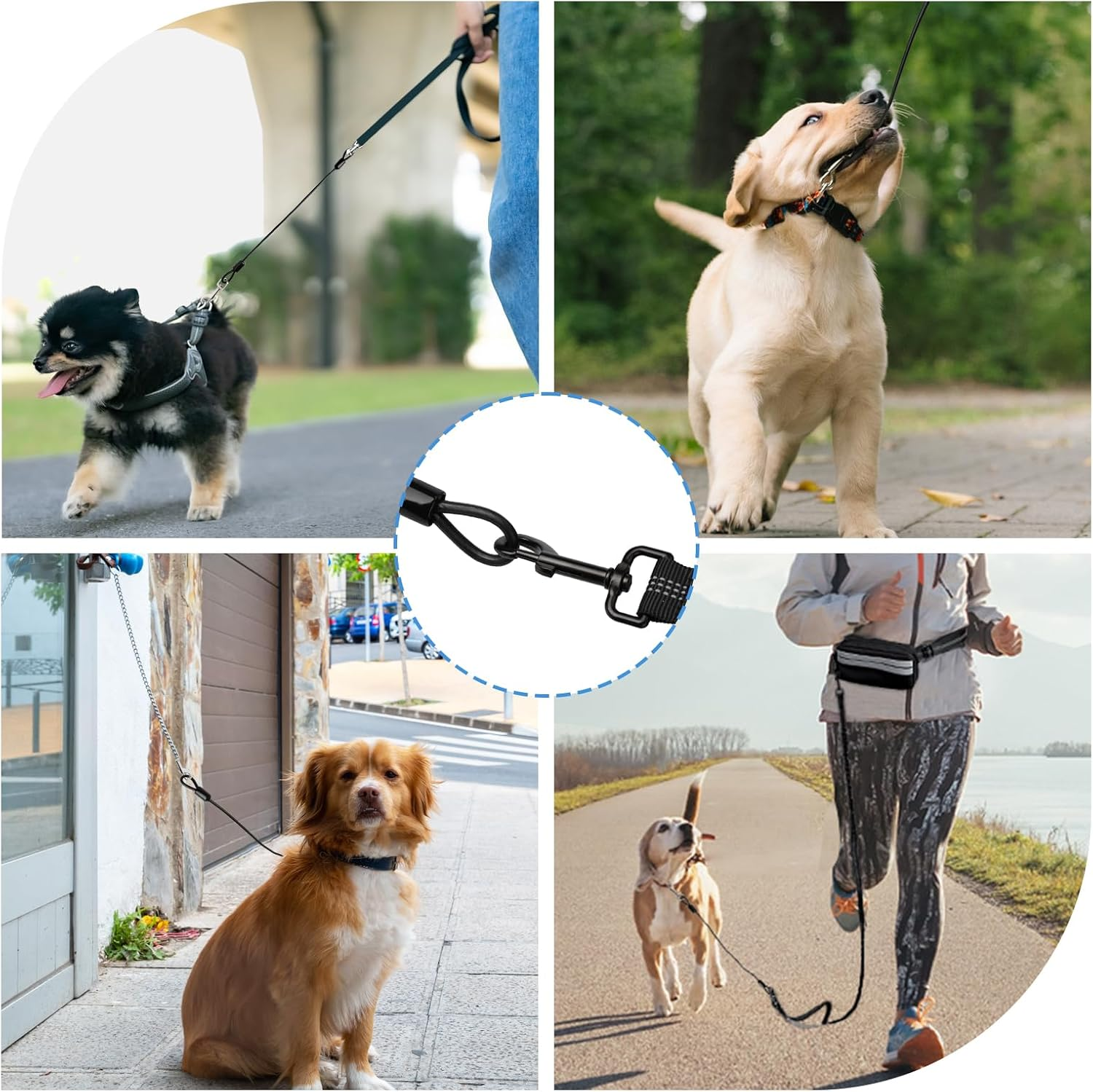 Enbluy Chew Proof Dog Leash - Metal Cable Lead No Tangle Multiple Dog Leashes for Small and Medium Dogs for Collars and Harnesses (1 Pack) image number 1