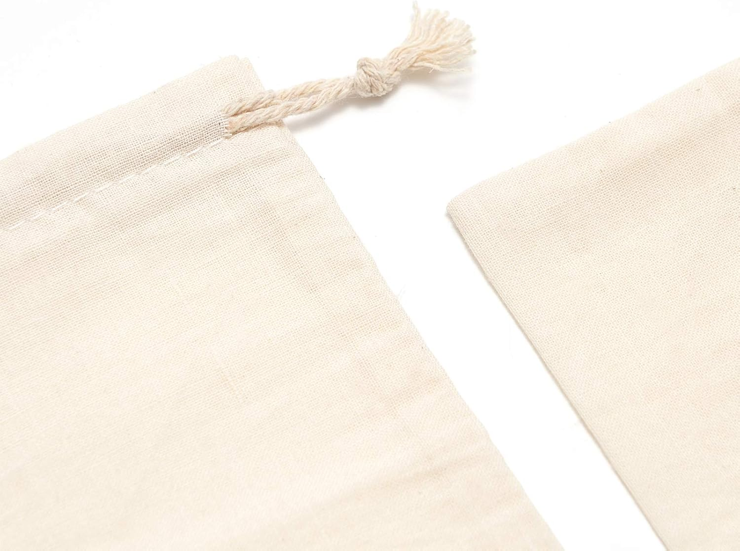 50 Pack 3X3.9 Inches Mini Size Cotton Drawstring Bags Reusable Muslin Sachet Bag for Party Wedding