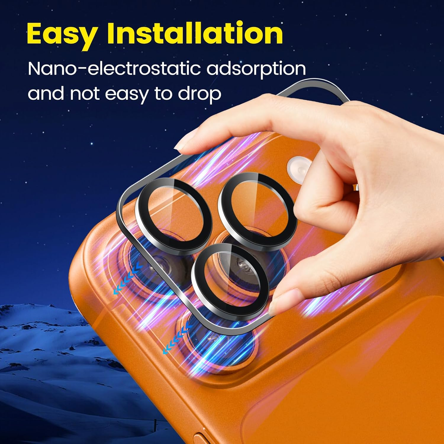 TQLGY 3 Pack Camera Lens Protector for Iphone 17 Pro Max 6.9", 9H Tempered Glass, HD Clear, Anti-Scratch, Strong Adhesion, Case Friendly, Easy Installation image number 5