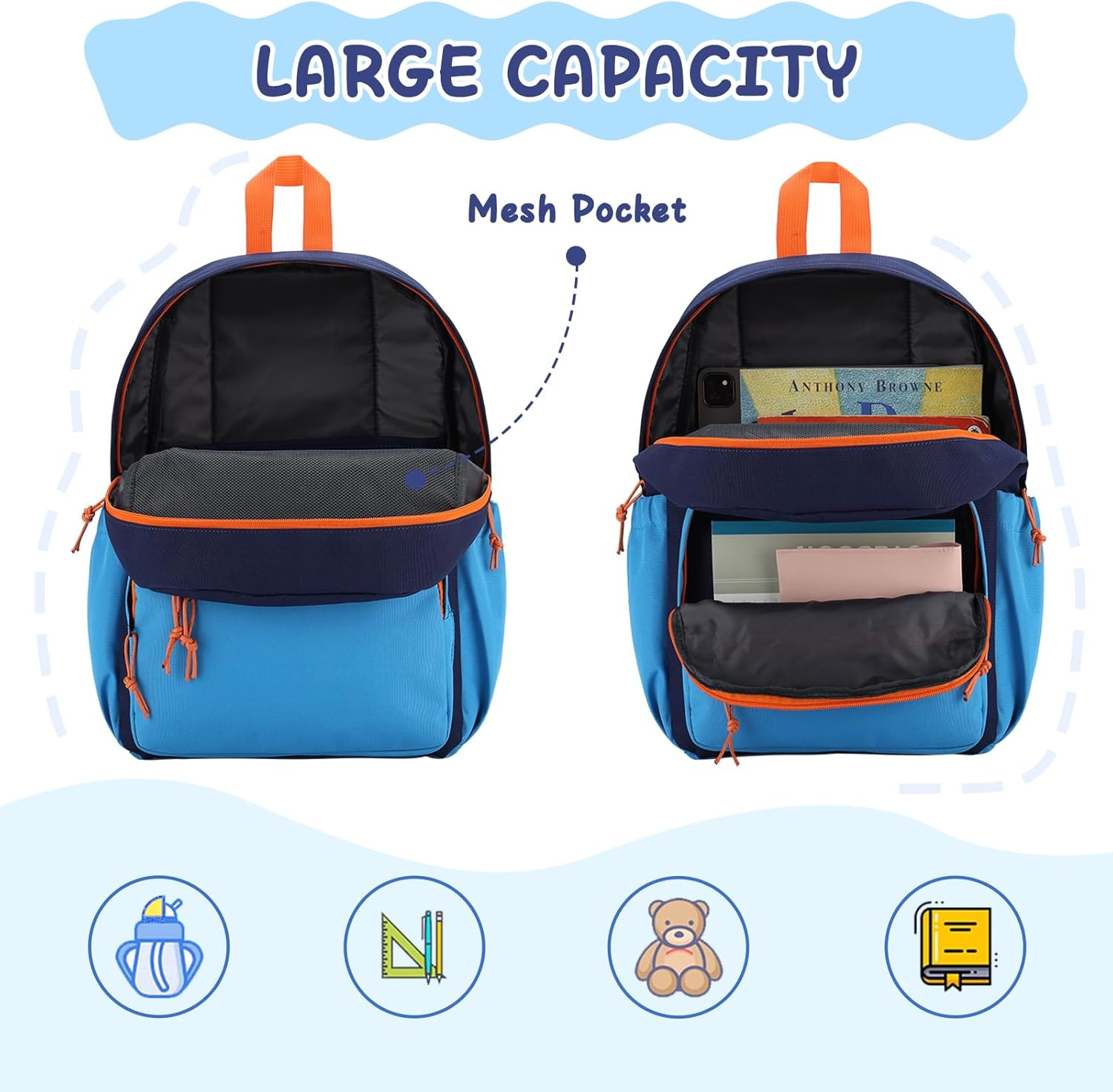 Toddler Kids Backpack,Ravuo Cute Preschool Bag for Boys Girls Lightweight Water Resistant School Bookbag with Chest Strap image number 4