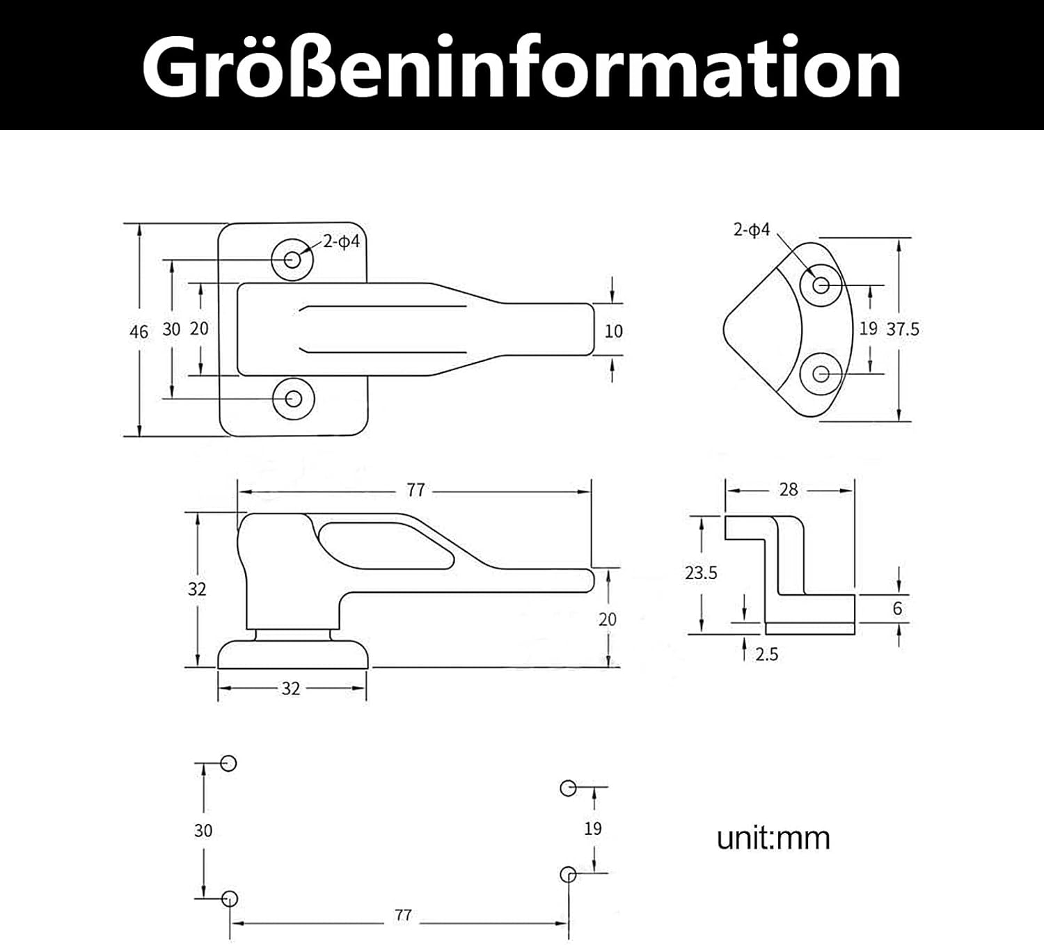 1 X Caravan Door Holder, Door Lock Caravan, Caravan, Window Closure, Caravan Lock Door, Rotating Latch, Door Holder, Door Stop, for Caravan, Boat or Furniture (White) image number 1