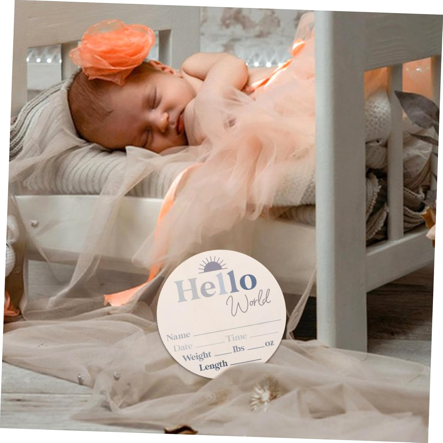 Wooden Milestone Discs Growth Commemorative Cards Month Milestone Blocks for Newborn Photos in Nursery