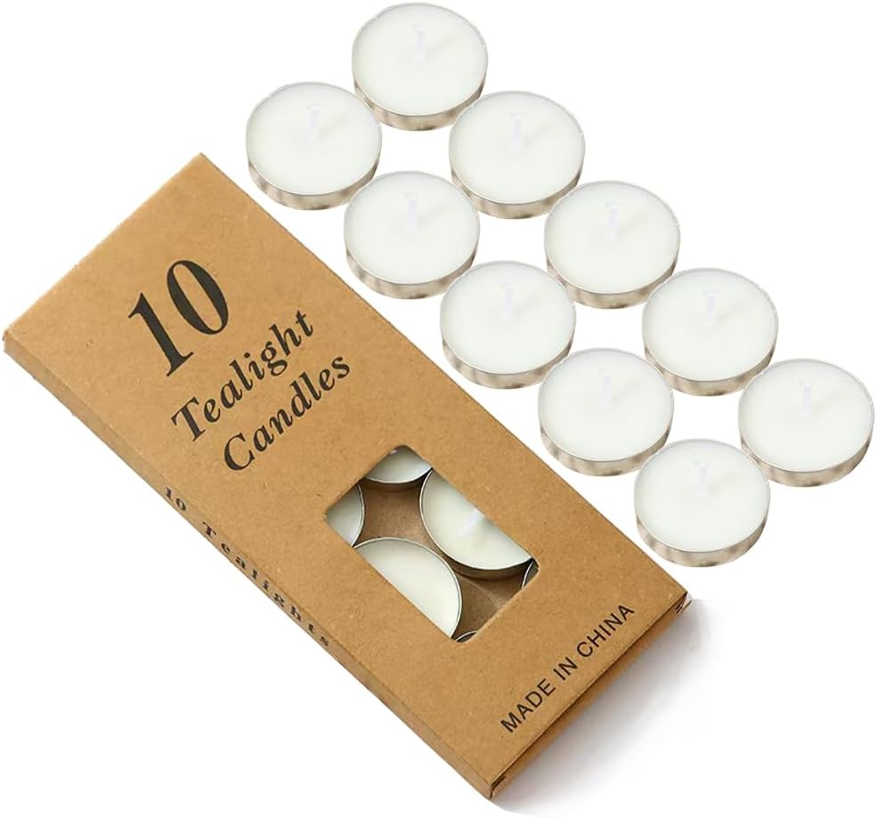 Colored Tealight Candles Handmade Organic Tea Lights Set of 10Pack Small Red Candles 1.5-2 Hours Burn Tea Lights for Valentine'S Day, Birthday, Votive Parties ，Home Decoration (White) image number 5