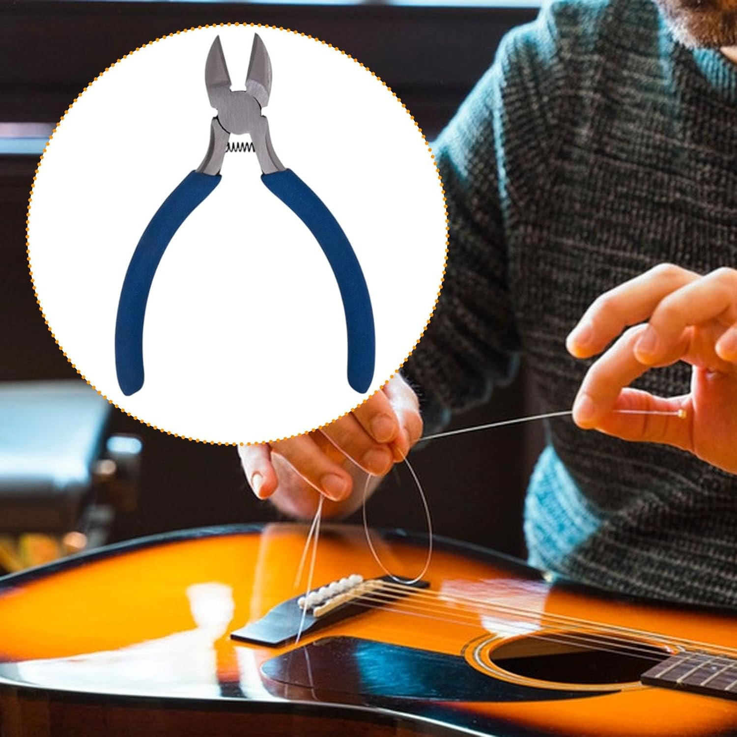 Frediuo Guitar String Cutter Guitar Fret Nippers Fretwork Professional Puller Comfort Grip Portable Plier Bass Violin String Cutting image number 1