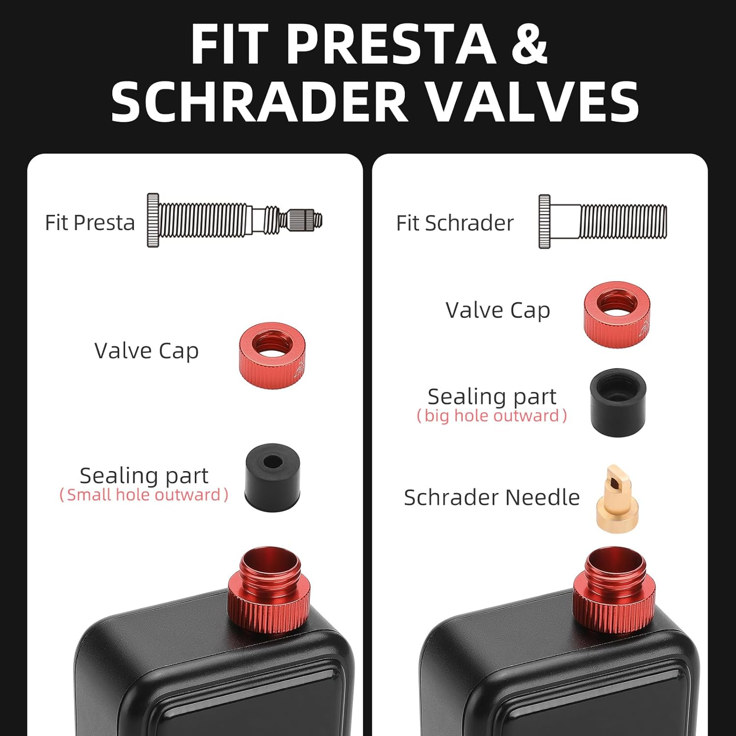 ROCKBROS Mini Bike Pump 150PSI Portable Electric Bicycle Pump with Digital Pressure Gauge Rechargeable Bike Tire Inflator 500Mah with Presta and Schrader Valve for Mountain Road Bikes,E-Bike, Ball image number 4