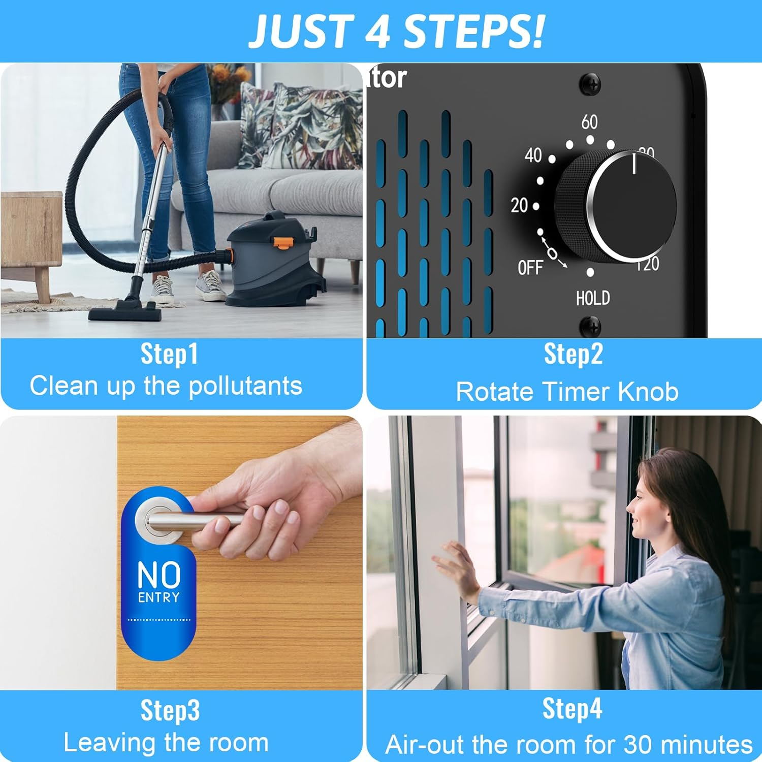 Ozone Generator 15,000Mg/H, Commercial Ozone Machine, High Capacity Ozone Machine Odor Removal, Home Ozone Generator for Car, Pet, Smoke, Home, Etc (Black) image number 2