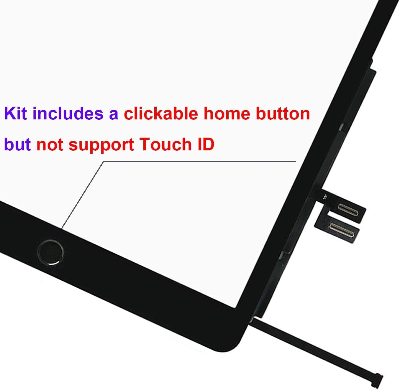 Screen Replacement for Ipad 9 9Th Generation 10.2", for Ipad 9 9Th Gen 2021 (A2602 A2603 A2604 A2605) Digitizer Replacement with Home Button(Not Include LCD) + Full Repair Kit（Black）