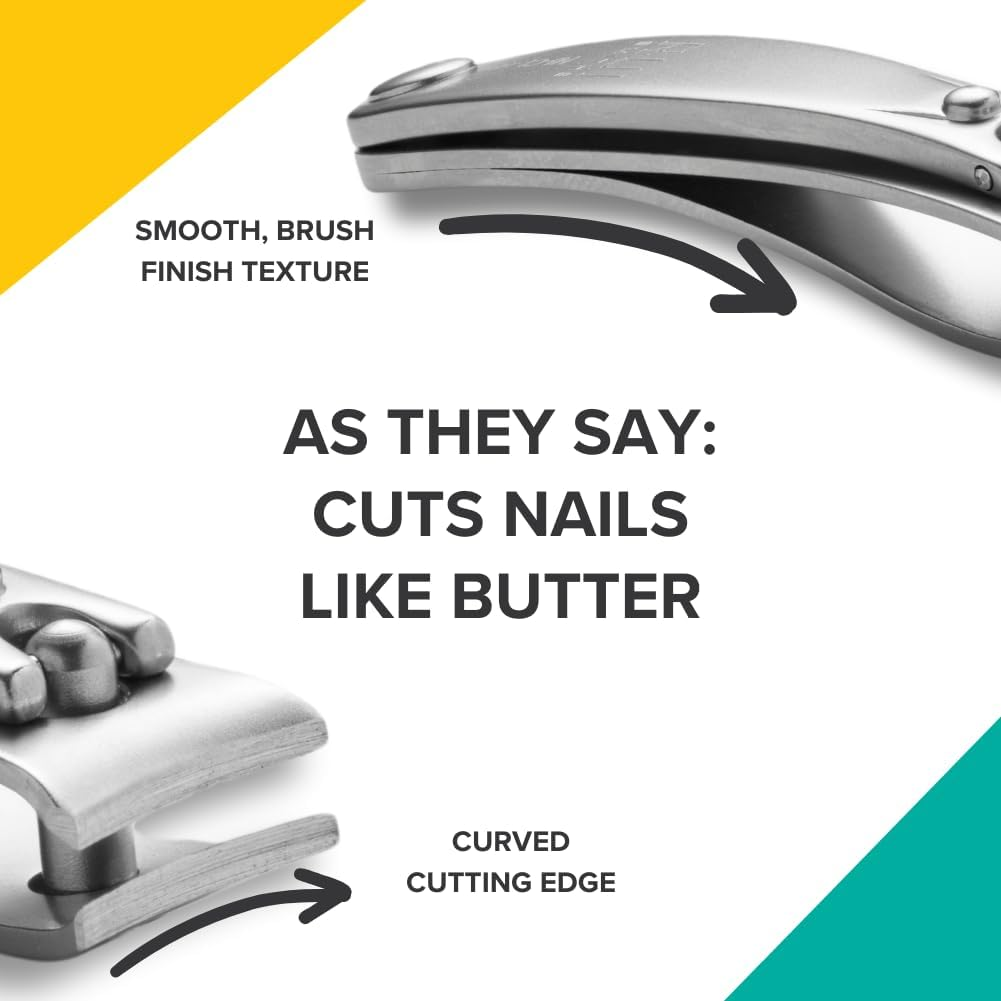 Rui Smiths Pro Precision Nail Clippers | Topinox Stainless Steel Manicure Pedicure Trimmer, Curved Cutting Edges, Travel Size, 6Cm Length | Made in Solingen, Germany image number 3