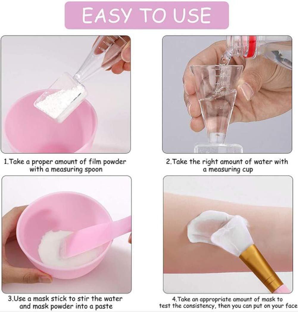 Face Mask Mixing Bowl Set - 5 in 1 DIY Facial Mask Tool Kit with Mixing Bowl Stick Spatula Silicone Brush and Premium Soft Face Brushes for Skincare and Beauty