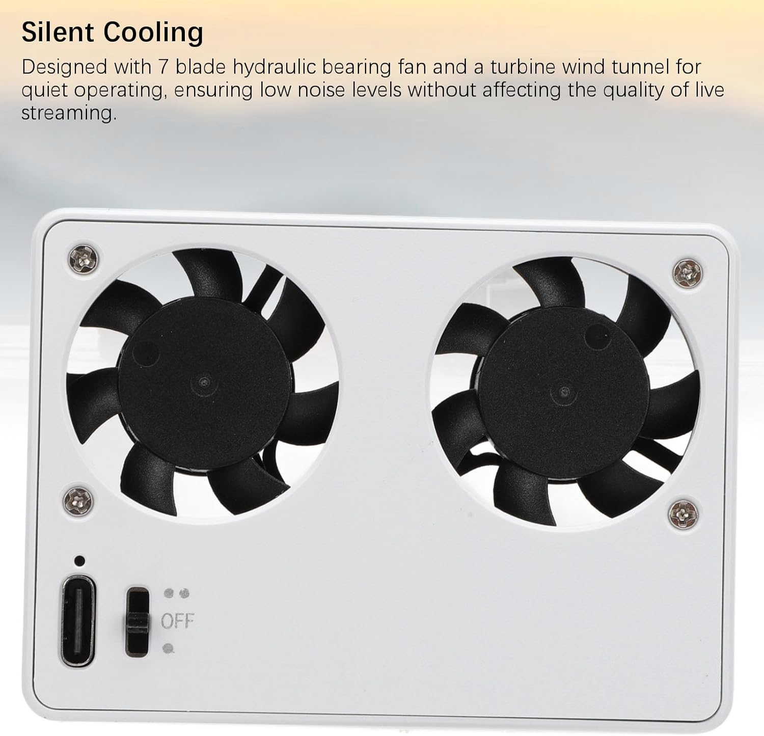 Camera Cooling Fan for A7M4, ZVE1, ZV1 - Quiet Dual Fan with Adjustable Speed, 5V Type C Power, 26Db Low Noise image number 6