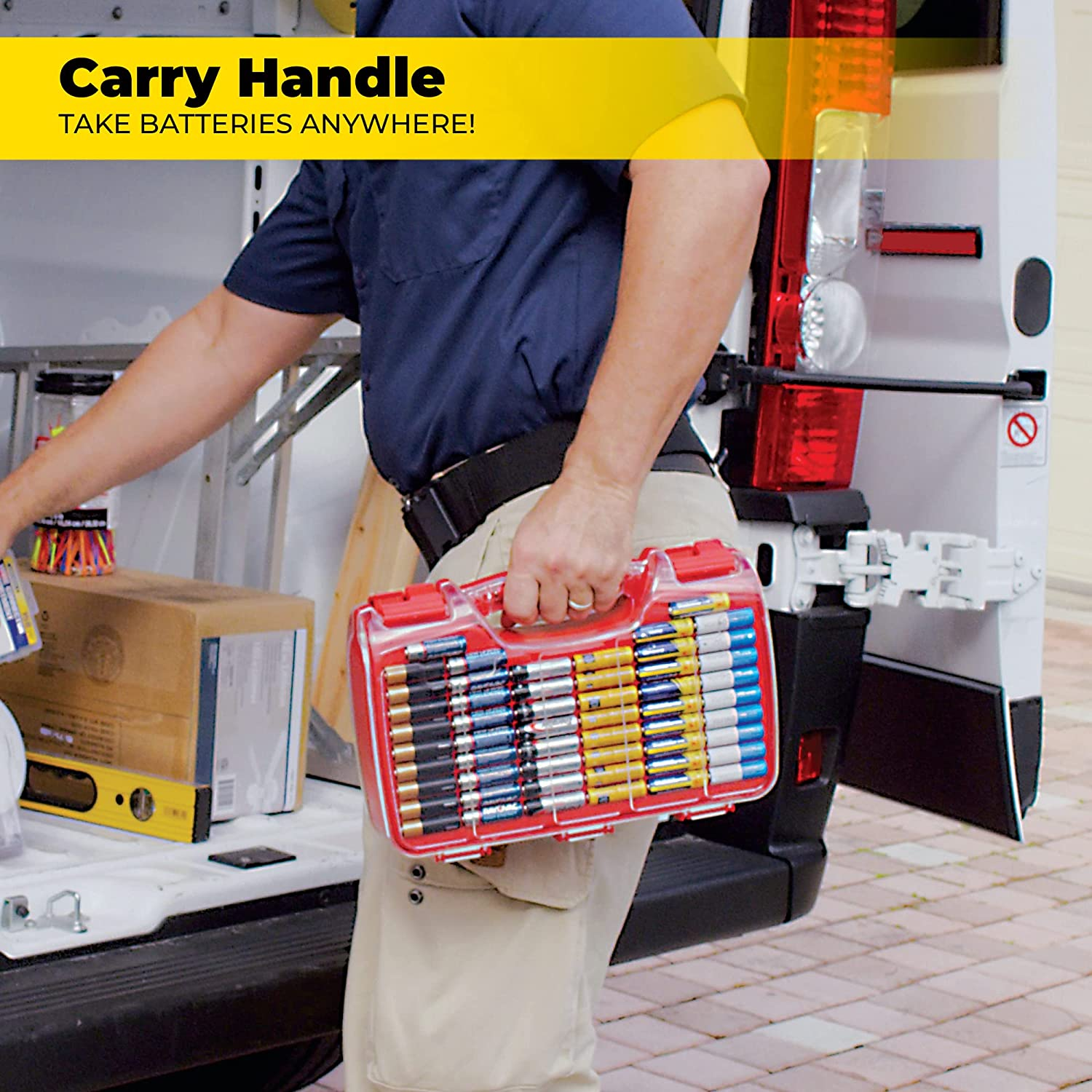 Ontel Battery Daddy - Battery Organizer Storage Case with Tester, Stores & Protects up to 180 Batteries, Clear Locking Lid, as Seen on TV image number 6