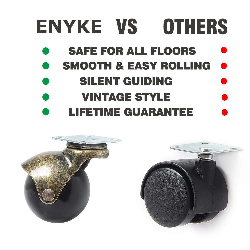 Anyke 1.5" Ball Caster Small Caster Wheels for Sofa Furniture,Bench & Ottoman Using for Hardwood Floor (Antique Gold,Pack of 4) image number 3