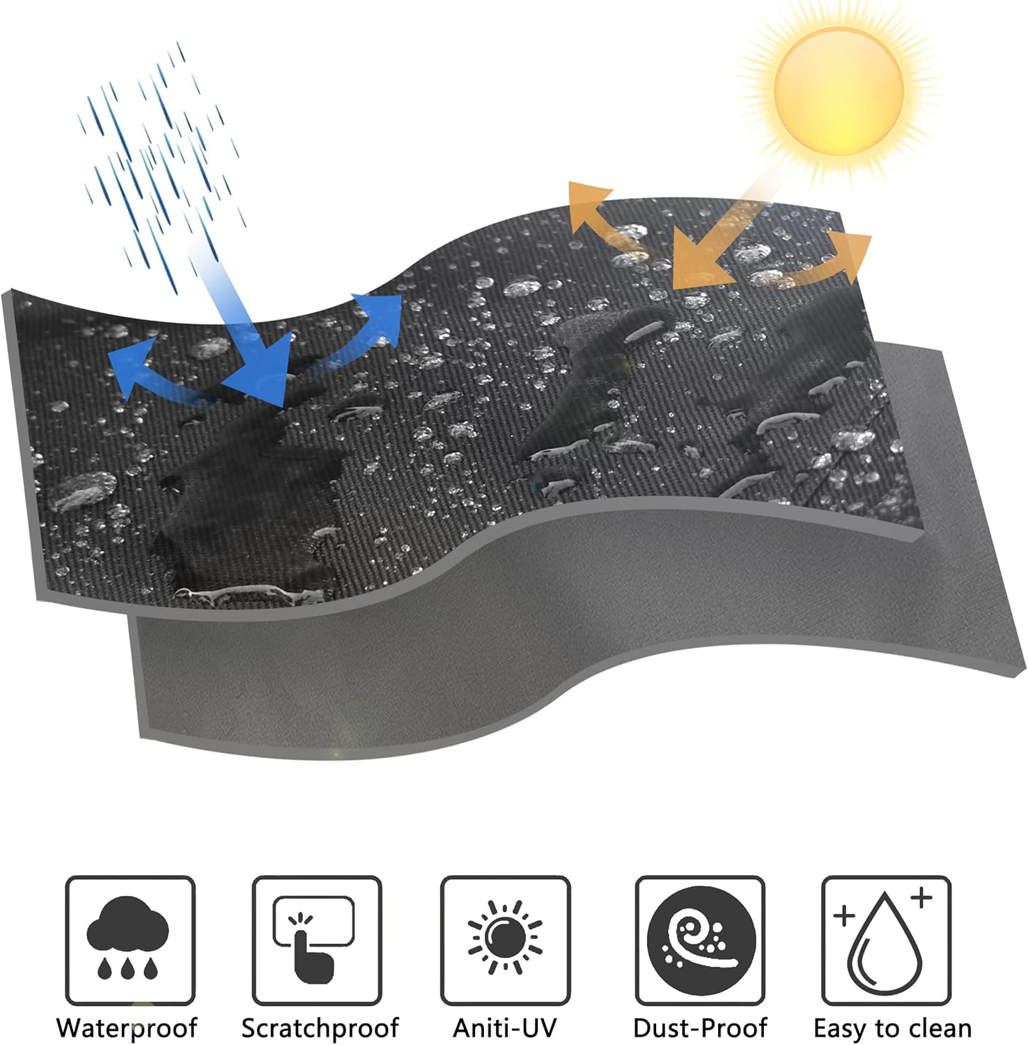 Pizza Oven Cover for Ooni Karu 12 Multi-Fuel Outdoor Pizza Oven - Heavy Duty Waterproof 600D Oxford Fabric Anti-Scratch - Pizza Oven Protection Cover image number 3