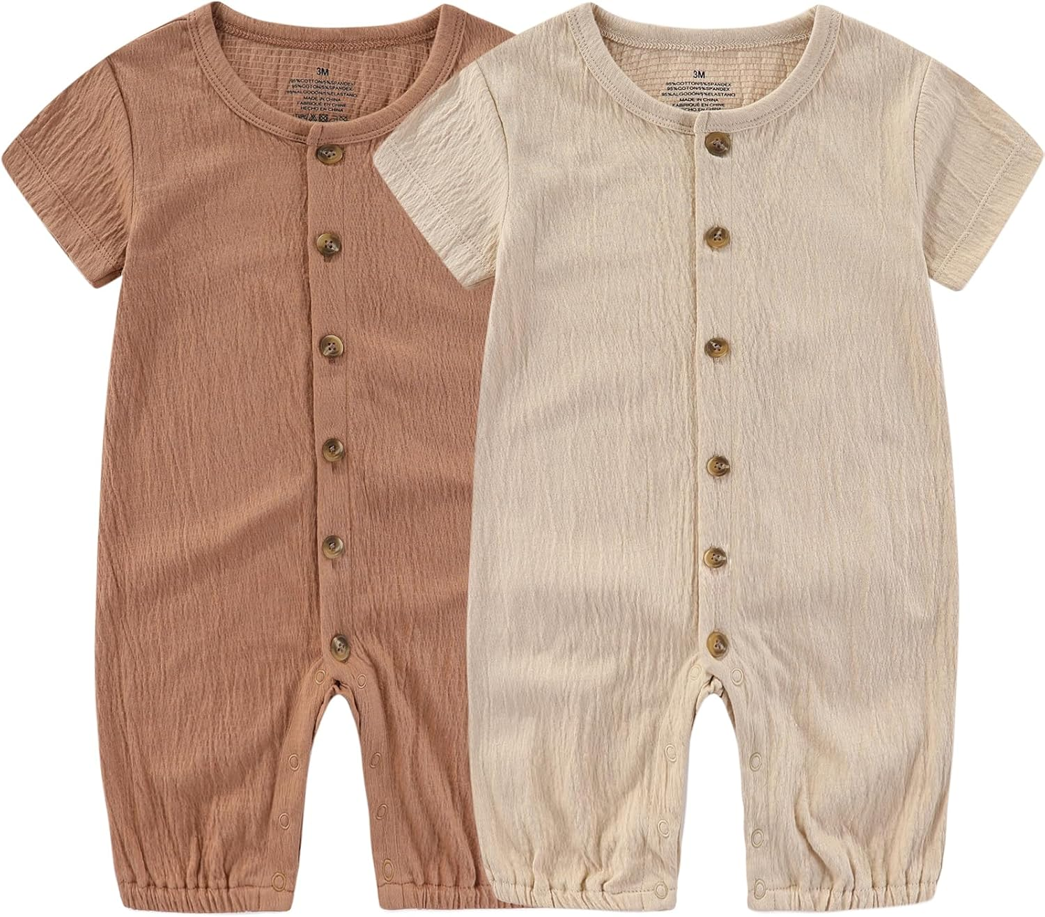 Ruliby Baby Romper Summer Breathable Infant Clothes Set 0-24 Month