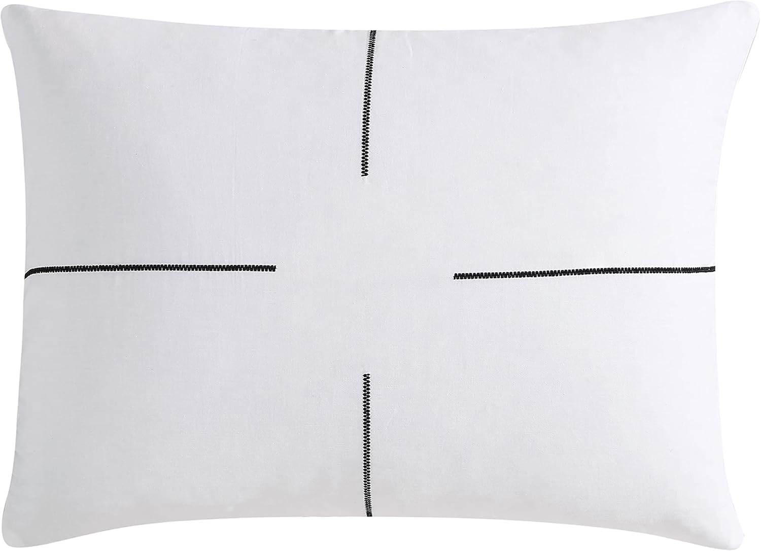 Vera Wang - Queen Duvet Cover Set, Luxury Cotton Sateen Bedding with Matching Shams, All Season Home Decor (Zig Zag White, Queen) image number 6