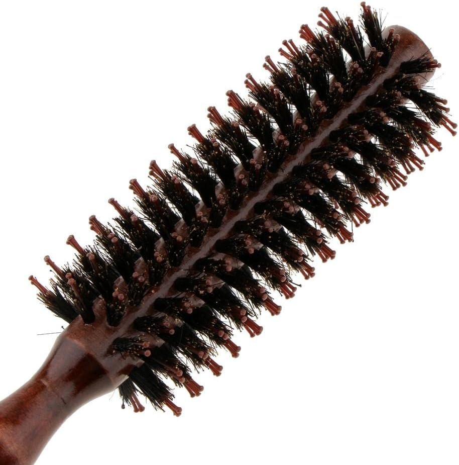 Yuksok Stylish Wooden Handle round Hairbrush for Easy Styling and Drying, 12 Rows image number 1