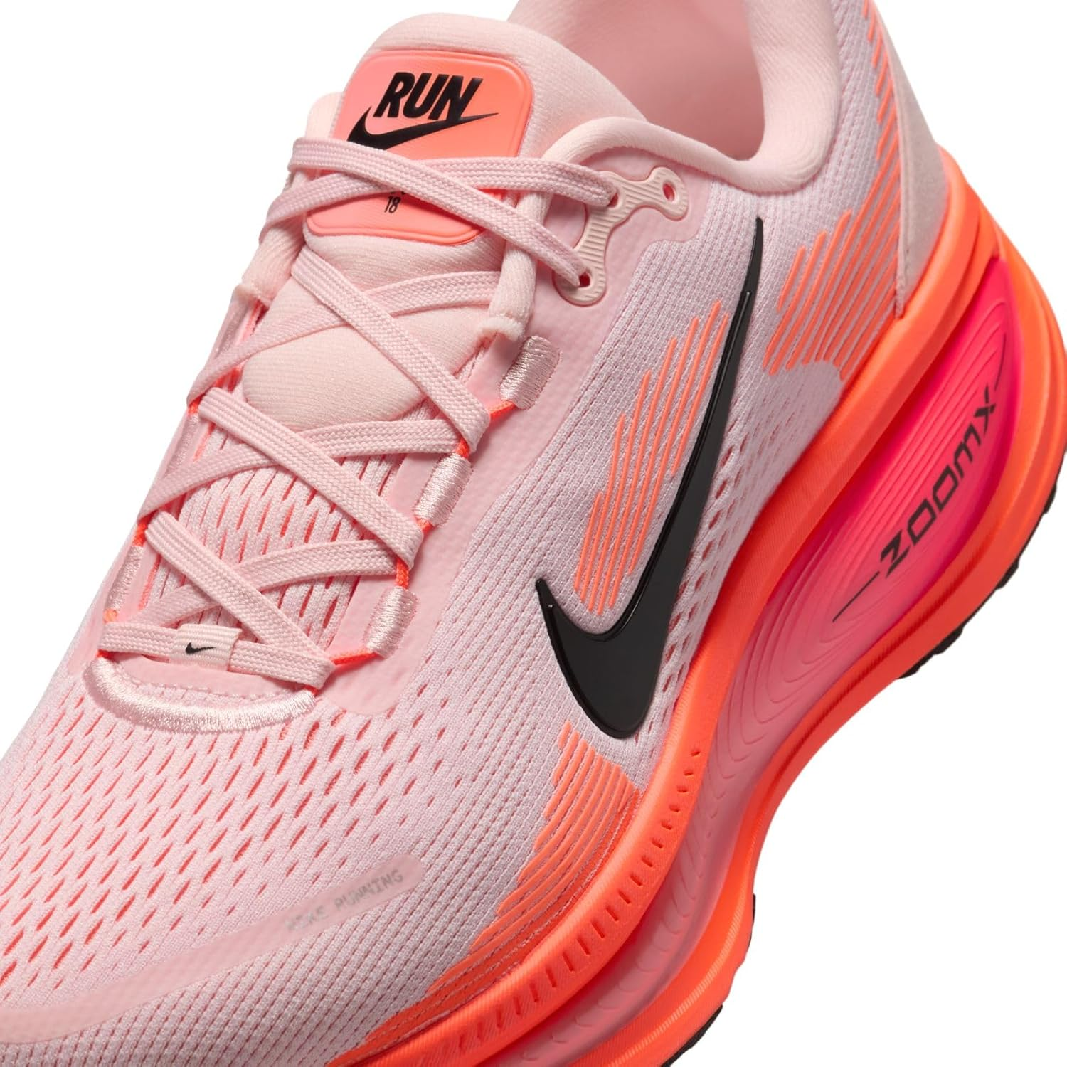 Nike Vomero 18 Women'S Road Running Shoes (HM6804-600, Atmosphere/Bright Crimson/Crimson Bliss/Black) image number 1