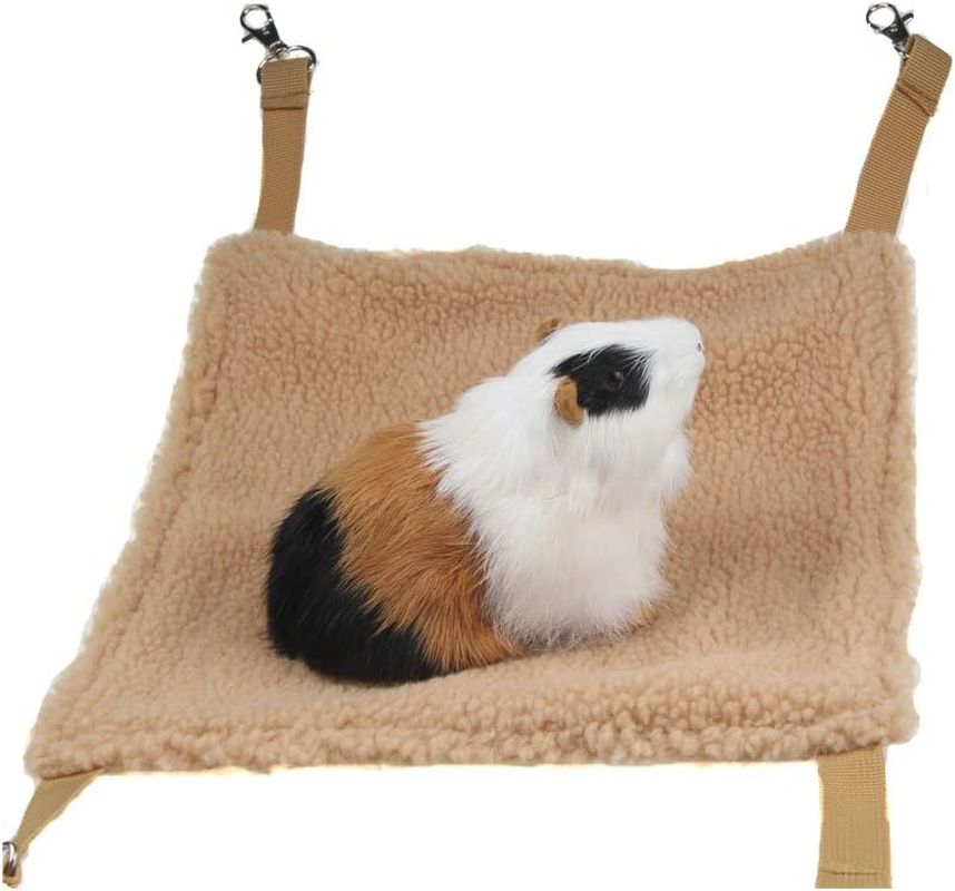 Emours Small Animal Hammock Hamster House Hanging Bed Cage Toys for Mice Rats Ferret Chinchilla and More Brown image number 2