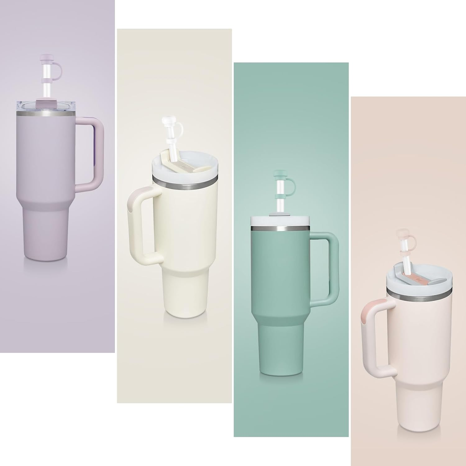 4 Pcs Straw Covers for Stanley Cup 40-20 Oz, 0.4 Inches Silicone Straw Cover Caps, Stanley Cups Accessories, Dust-Proof and Leak-Proof (4 Straw Covers) image number 3