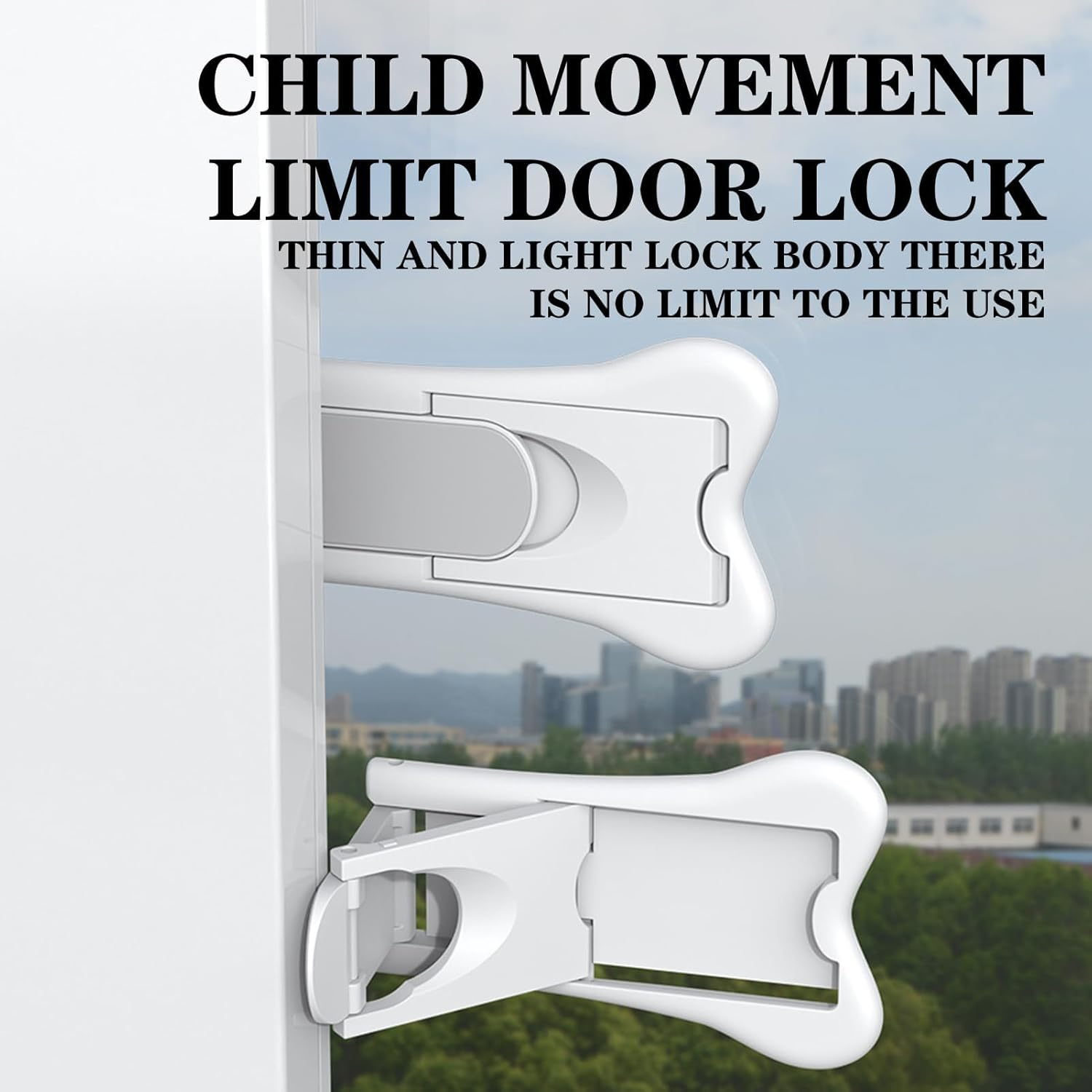 4PCS Baby Safety Locks for Sliding Doors, Windows, Cabinets & Closets, Easy Installation, Adhesive, Versatile Design, Damage-Free Removal, Childproofing Solution for Home image number 3