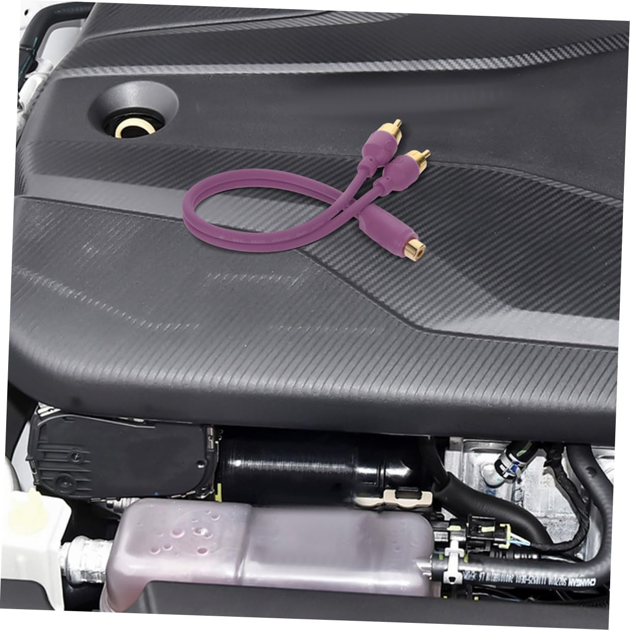 IMIKEYA 2Pcs Violet RCA Y Splitter Cable Dual Headphone Jack Adapter for Car Audio Subwoofer Amplifier Converter Compatible with Home Theater and CD Player Systems image number 6