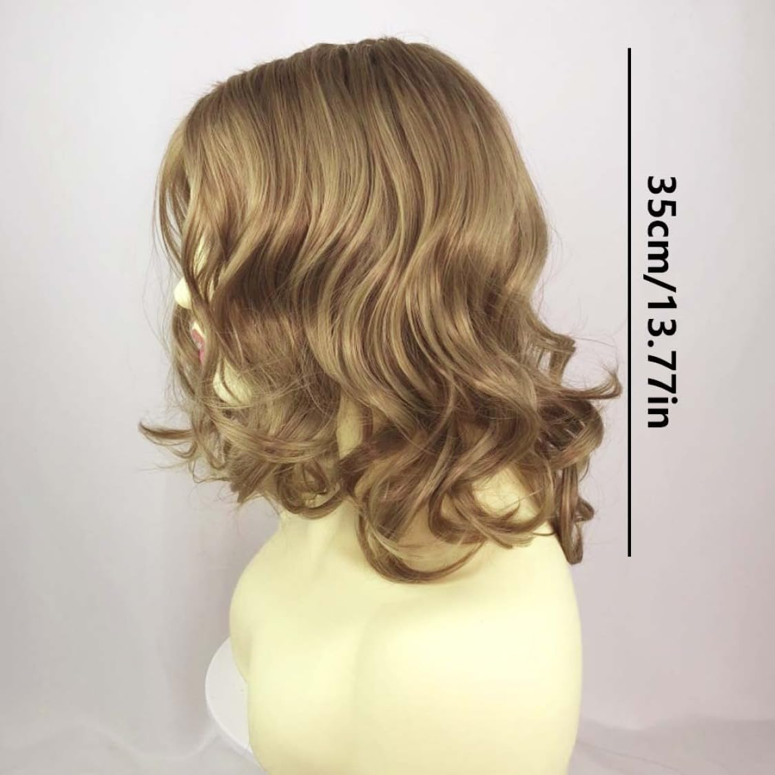 Blonde Wigs, Short Bob Curly Wigs, Synthetic Gold Anti-Warping Hair Wig, Water Wave Hair Wigs for Girls Women Cosplay