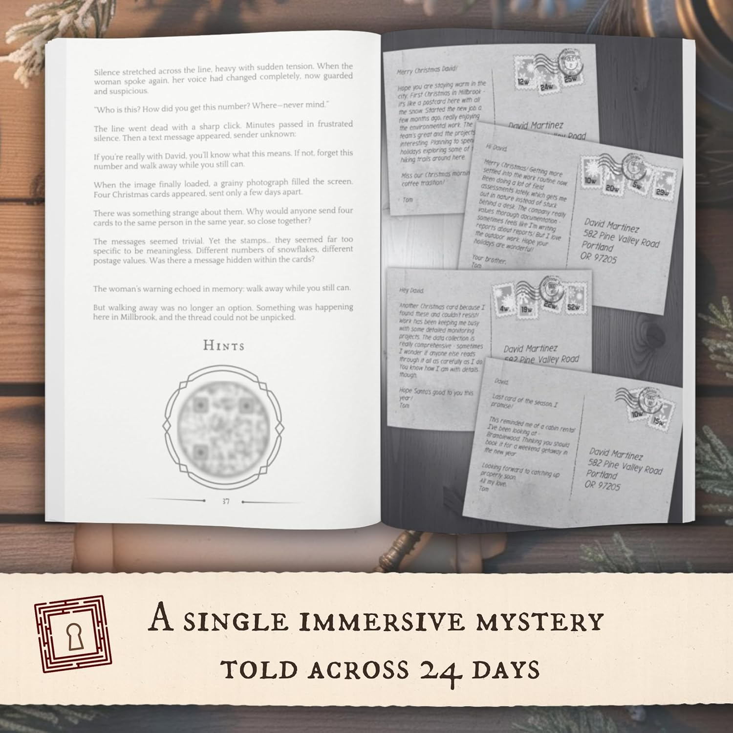 Mystery Escape Room Advent Calendar for Adults: 24 Secrets Are Hidden in Bramblewood Cabin. Will You Solve Them All before Christmas? image number 1