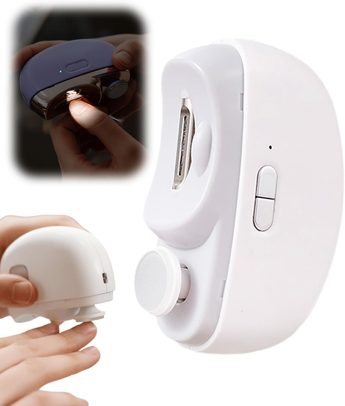 3 in 1 Automatic Electric Nail Clipper with Polishing, 2025 New Electric Nail Trimmer for Baby Adult Seniors, Electric Nail Clippers Nail File with Light Clip Storage 2 Speeds (Purple)