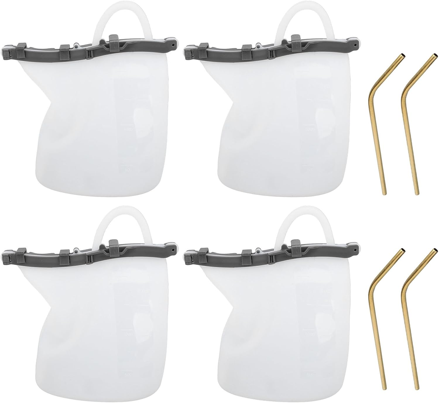 4Pcs Drink Pouches with 4 Straws, Food Grade Silicone 1.5L Reusable Juice Pouches, Drink Pouches for Adults Alcohol, Cold Drink Bags for Kids image number 3