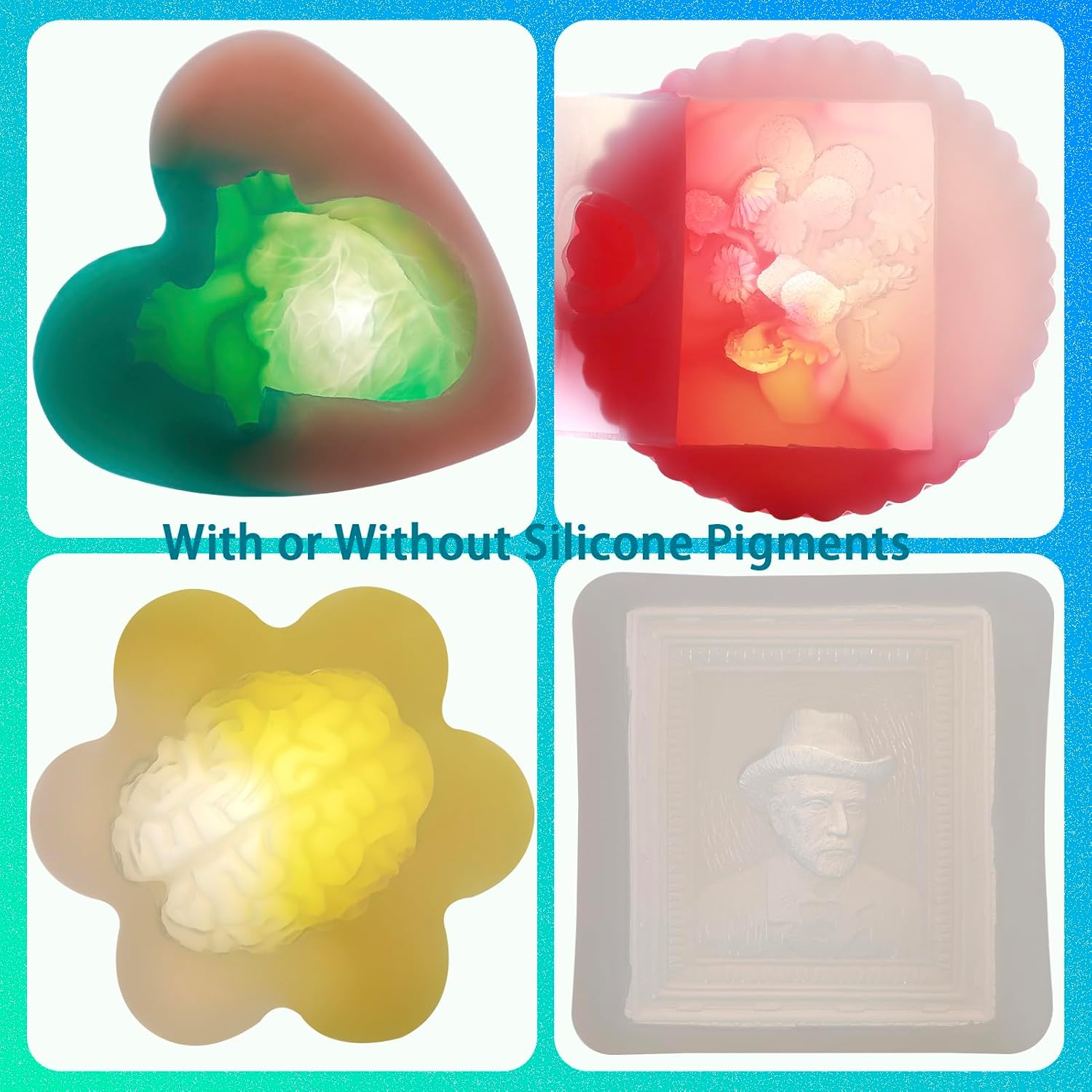 BBDINO Silicone Mold Making Kit, 15A Fast Cure Silicone for Mold Making Clear 1100G, 1A:1B Ideal for Resin/Soap/Candle/Silicon Molds Casting - Orange image number 3