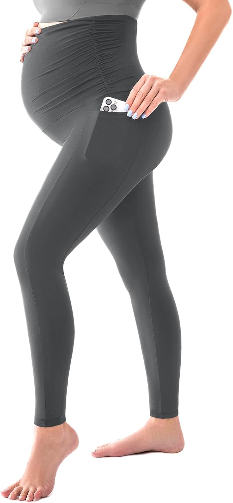 SINOPHANT Women'S Maternity Leggings over the Belly with Pockets,Pregnancy Yoga Pants Workout Leggings