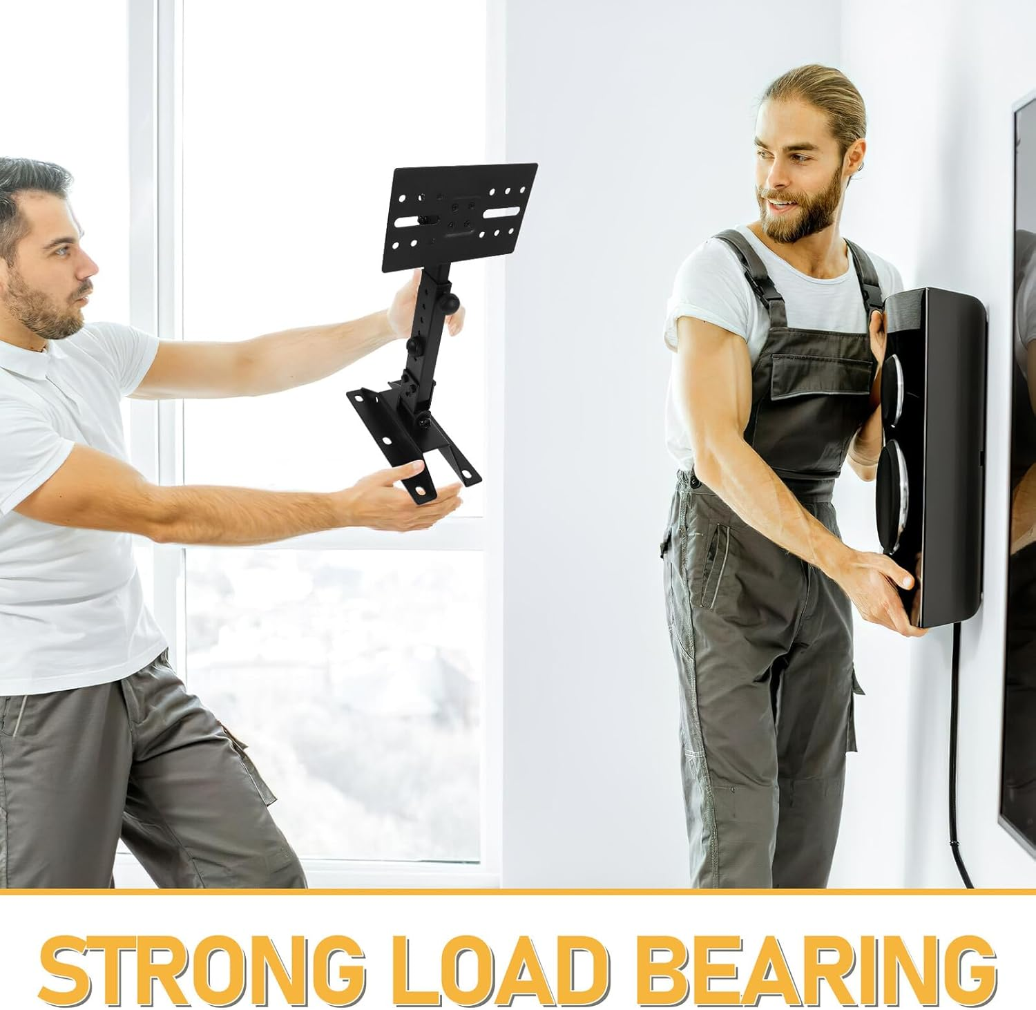 Kisangel Adjustable Speaker Wall Mount Bracket with Extendable Metal Shelf Heavy Duty Speaker Holder Stand for Ktv Home Audio Sturdy Wall Fixed Support Space-Saving Sound System Organizer image number 2