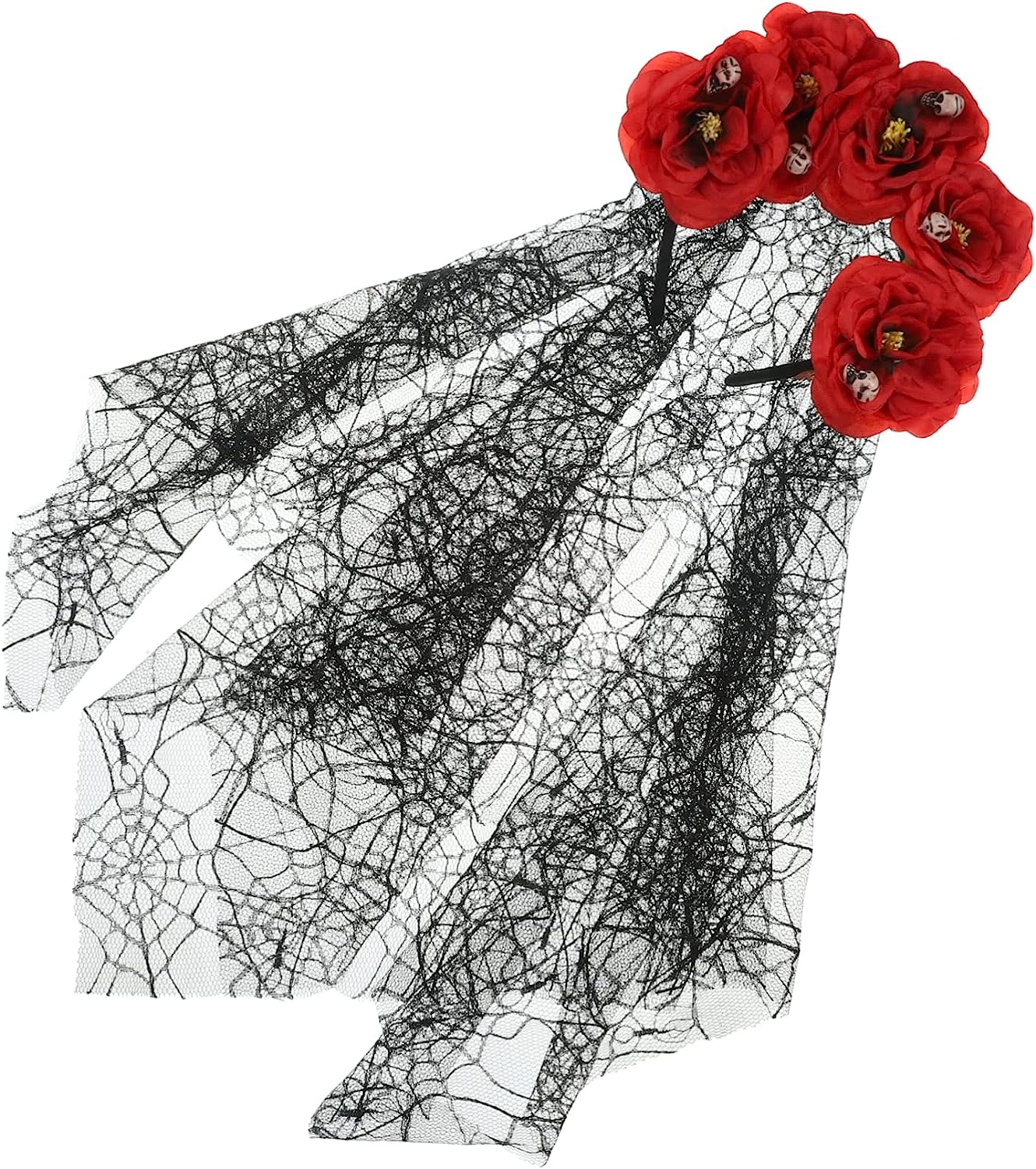 FRCOLOR 5Pcs Halloween Veil Headband Floral Crown Gothic Women Accessories for Masquerade Day Dead Festival Occasion