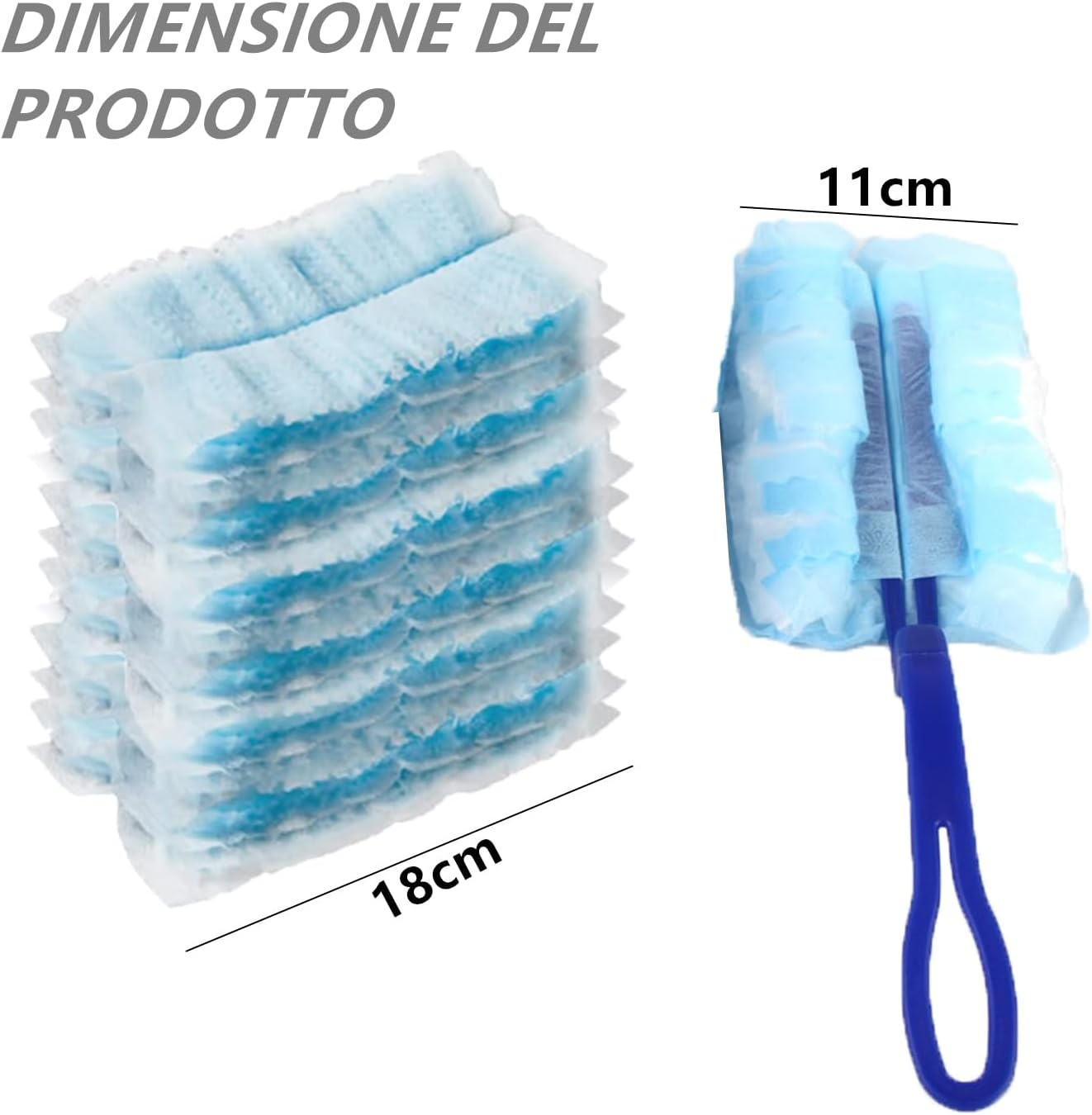 Norhogo 20PCS Disposable Electrostatic Duster Refills Cleaning Duster Refill for Curtains PC Keyboard Office Desk Dresser Car Dashboard (Blau)