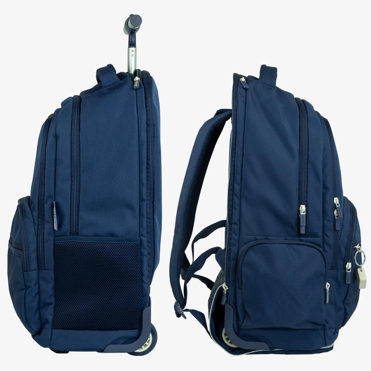 MILAN Backpack with Wheels 6 Zippers (25L) Series 1918. Navy Blue &reg;