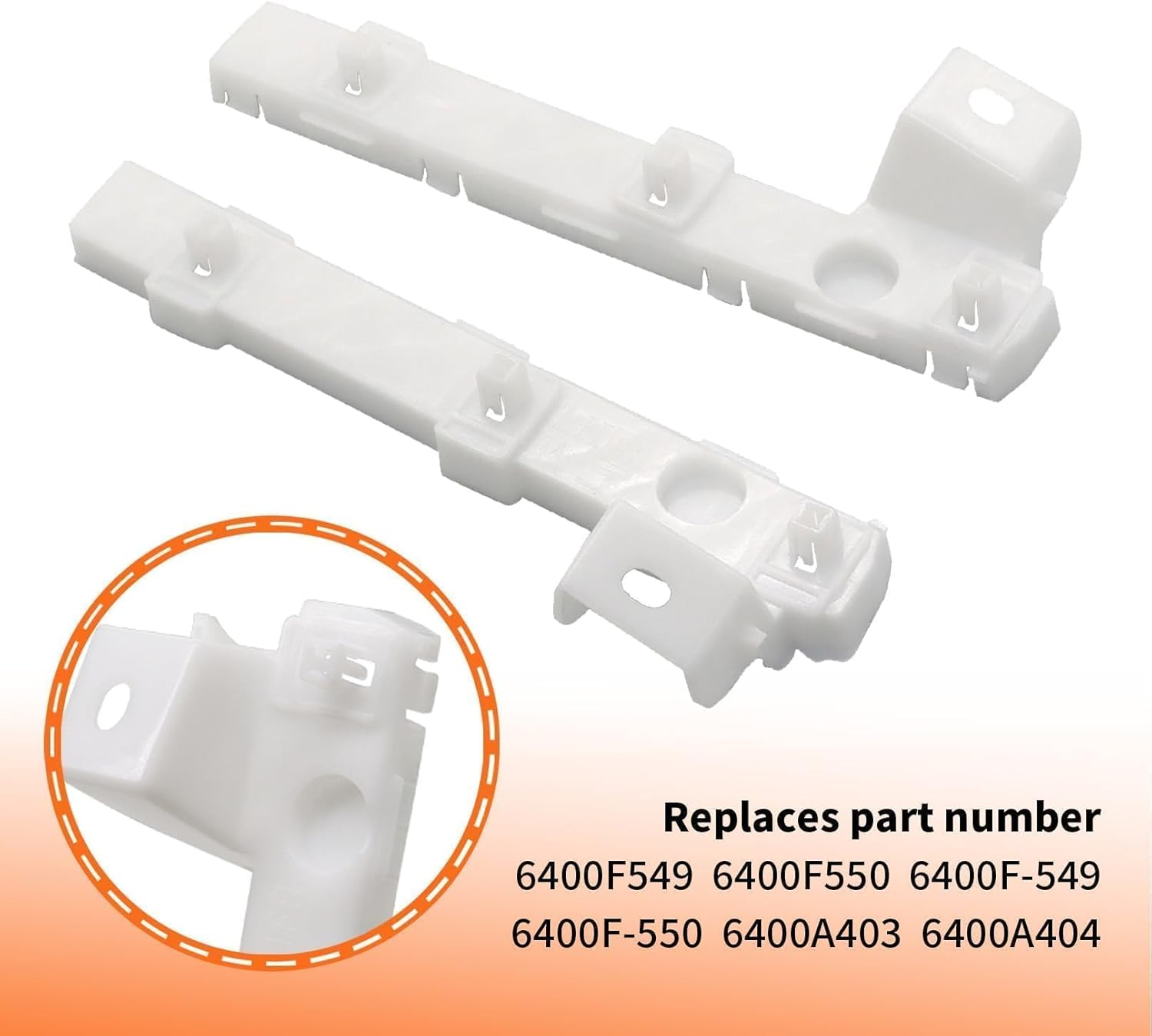 Front Bumper Right/Left Side Grille Bracket Compatible with Mitsubishi Lancer except Evo 2008-2017 6400F549 6400F550 image number 5